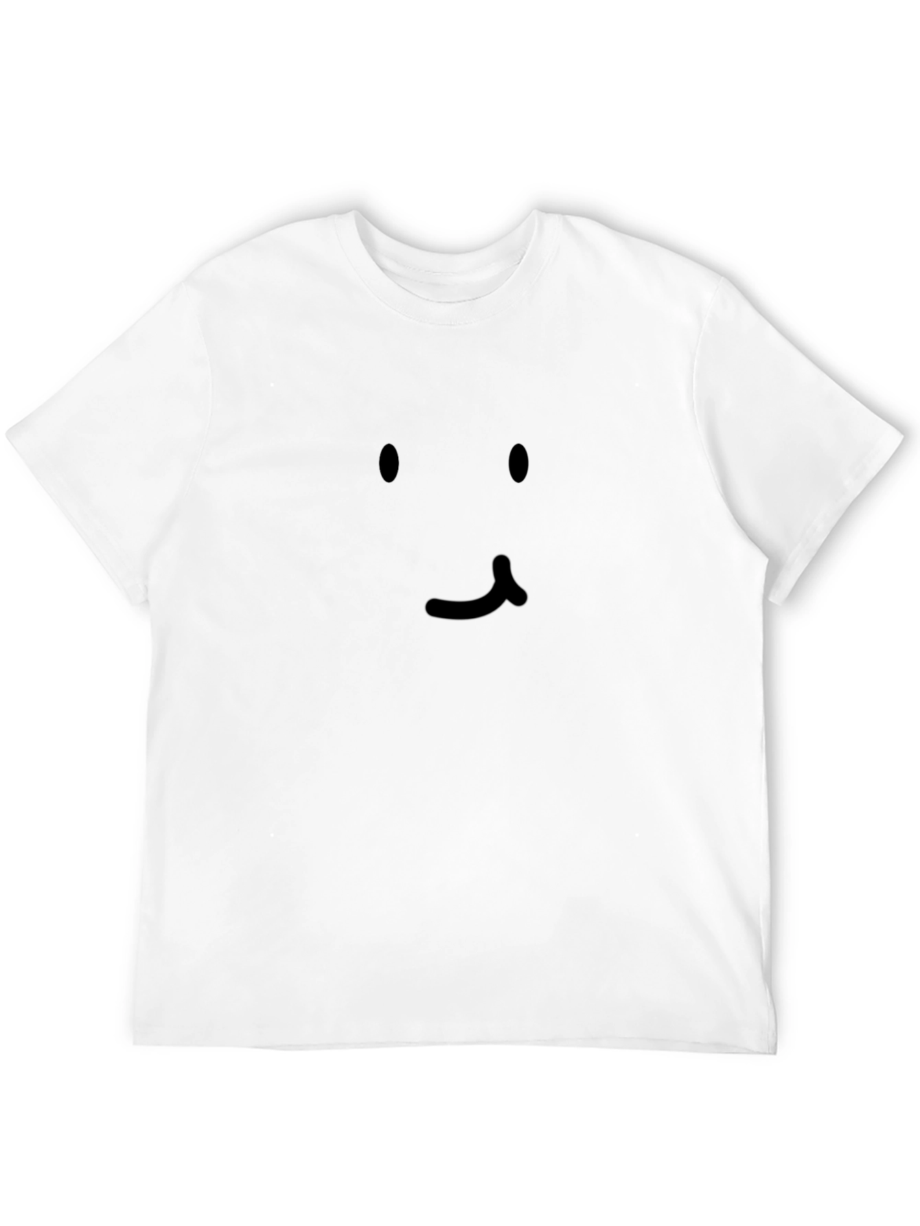 Black Minimalist Smiley Face Black T-Shirt view 12