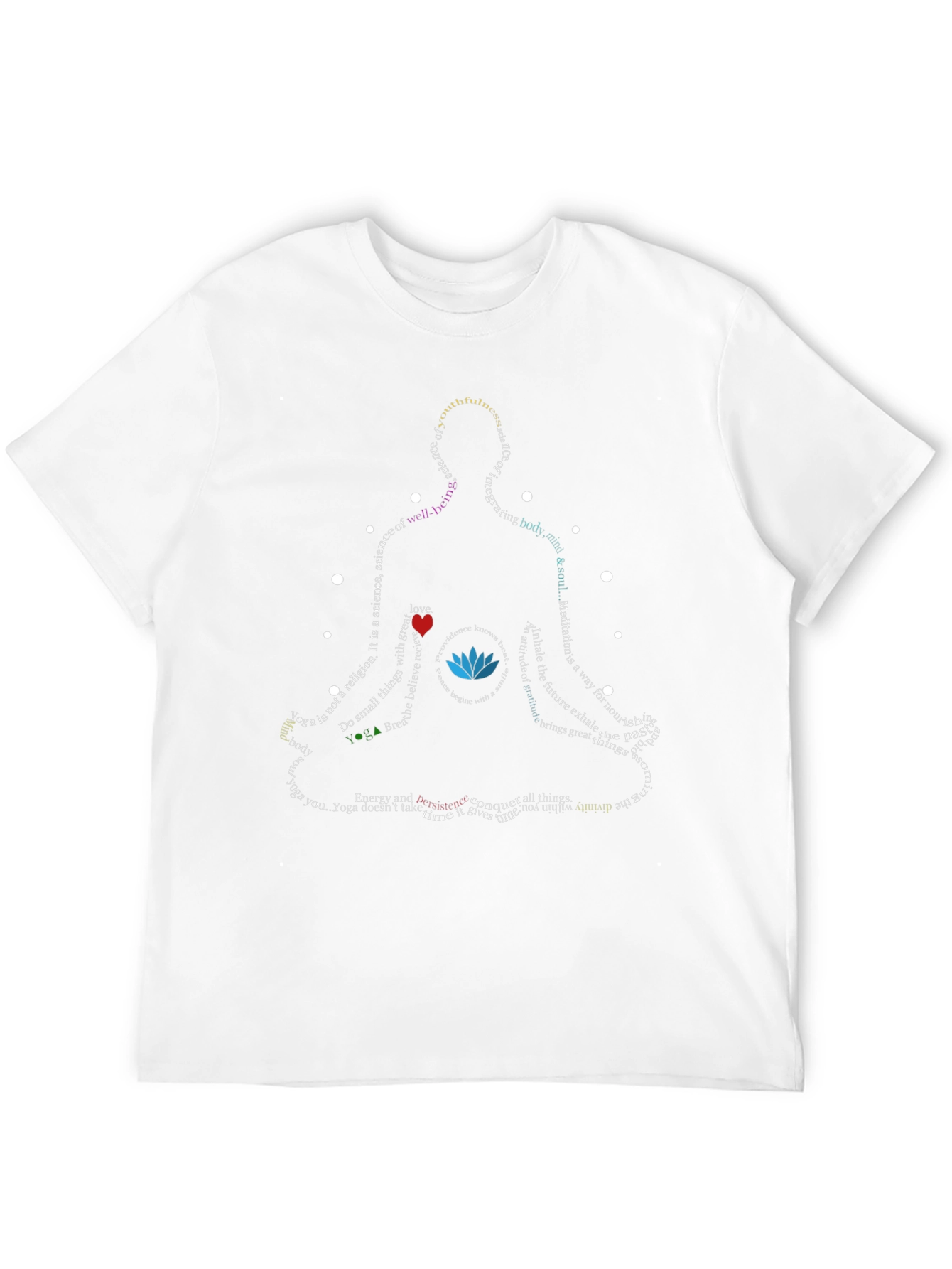 Black Yoga Silhouette Word Art T-Shirt - Meditate in Style! view 12