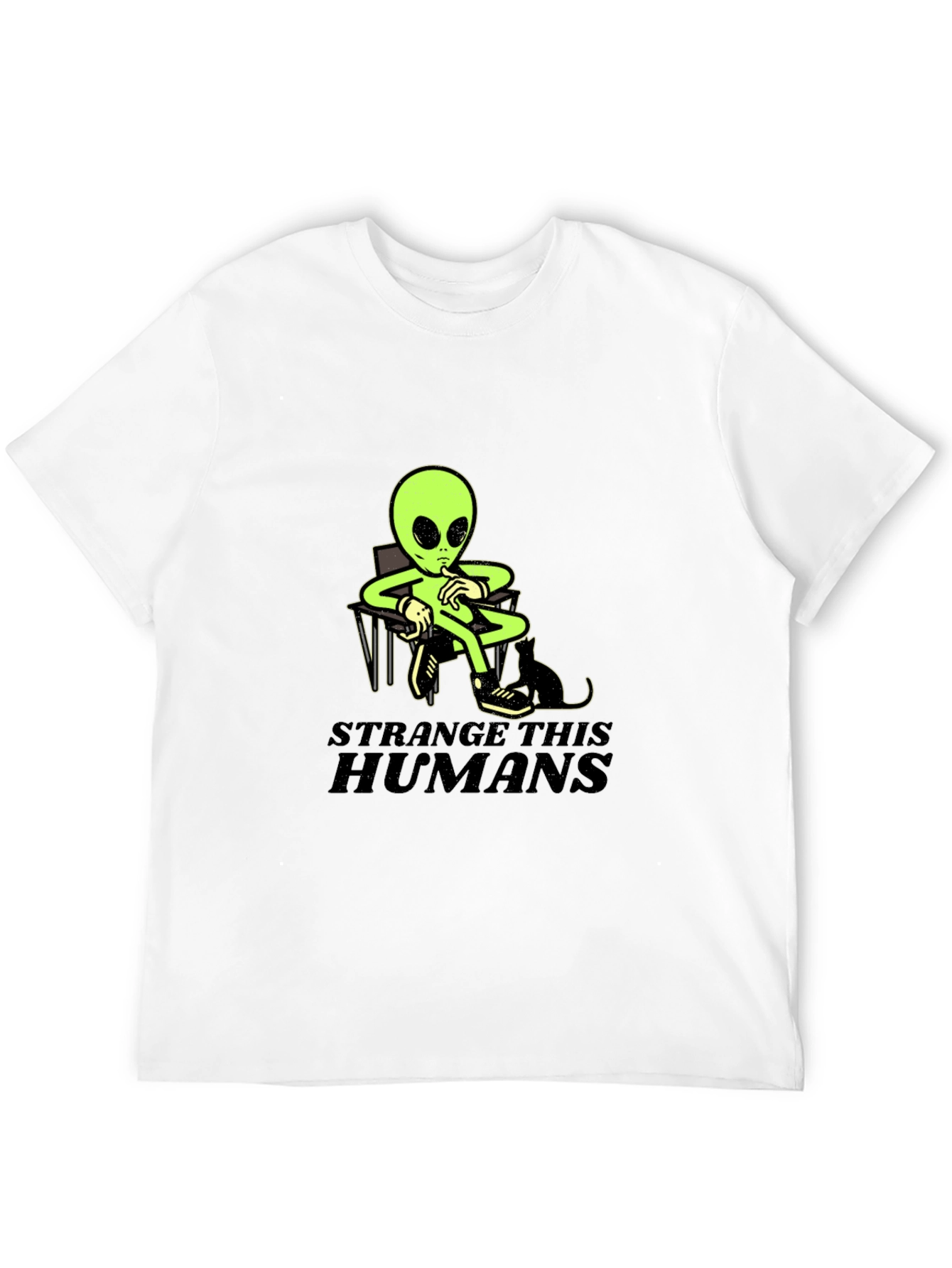 Black Strange This Humans Alien Black T-Shirt view 12
