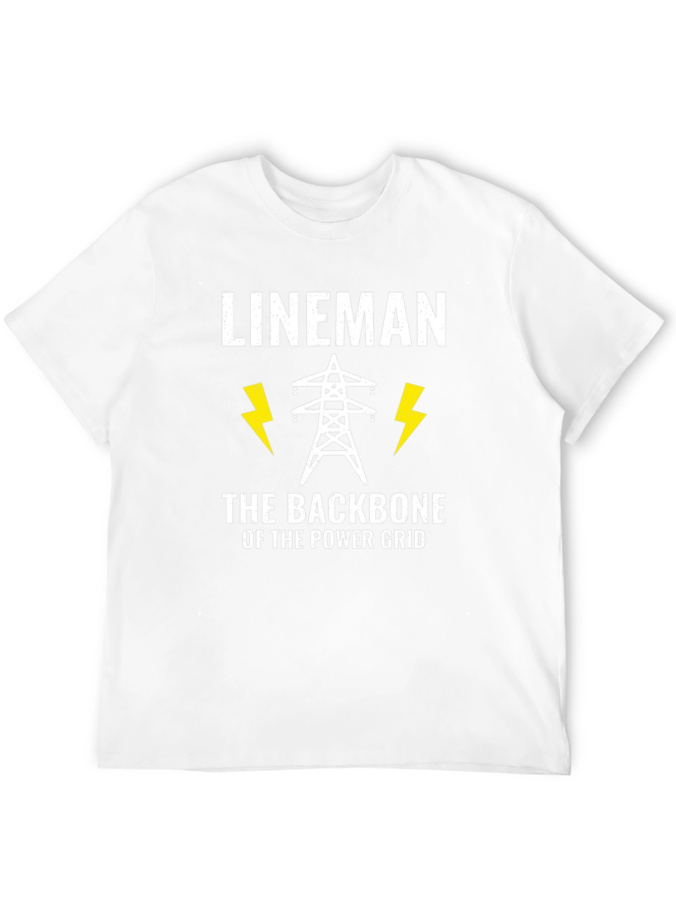 Black Lineman Power Grid Backbone Black T-Shirt view 12