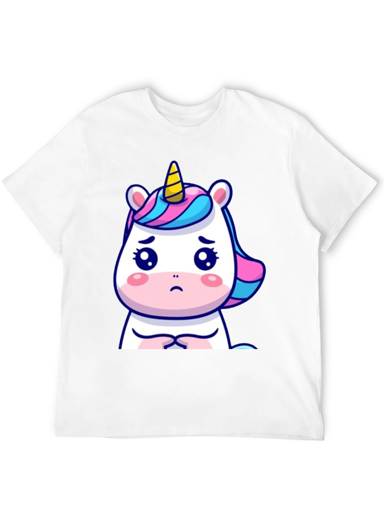 Black Sad Unicorn Graphic Tee - Black Cotton Comfort view 12