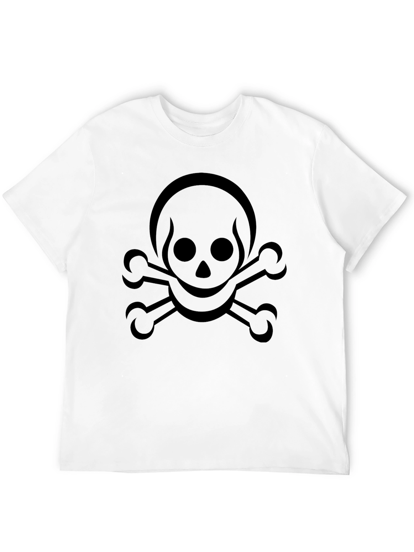 Skull & Crossbones Graphic Tee - Black Cotton Blend - 12