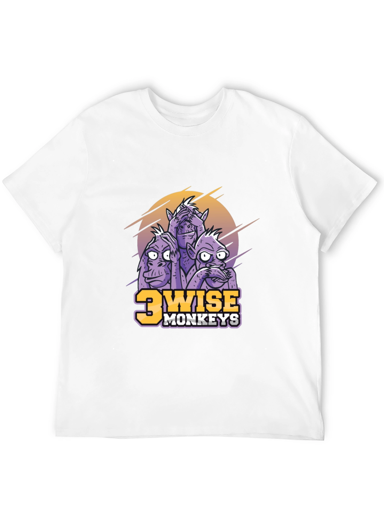 3 Wise Monkeys Graphic T-Shirt - Hear, See, Speak No Evil - 12