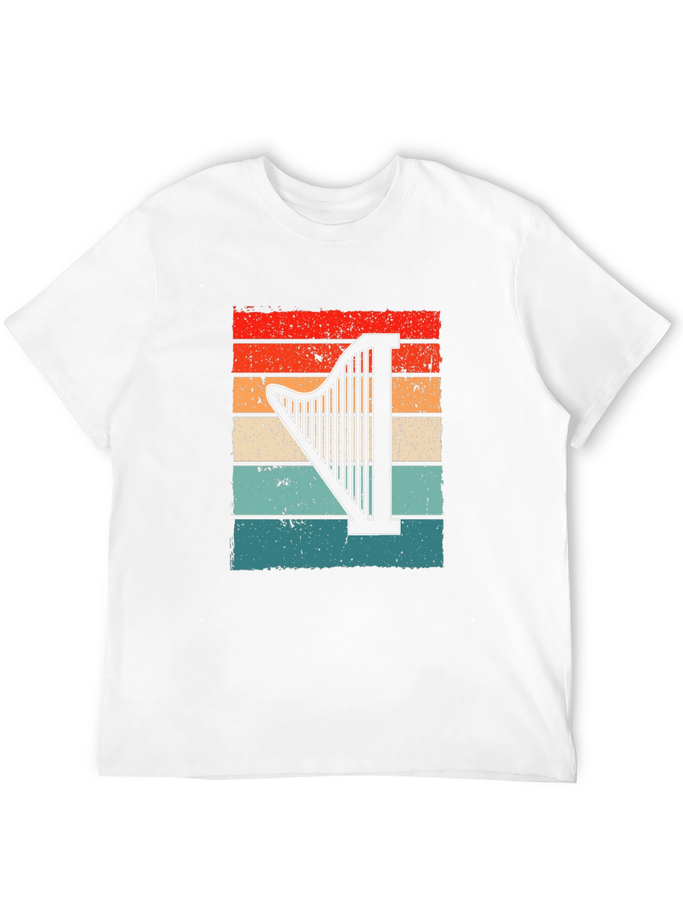 Black Vintage Harp Sunset Graphic T-Shirt view 12