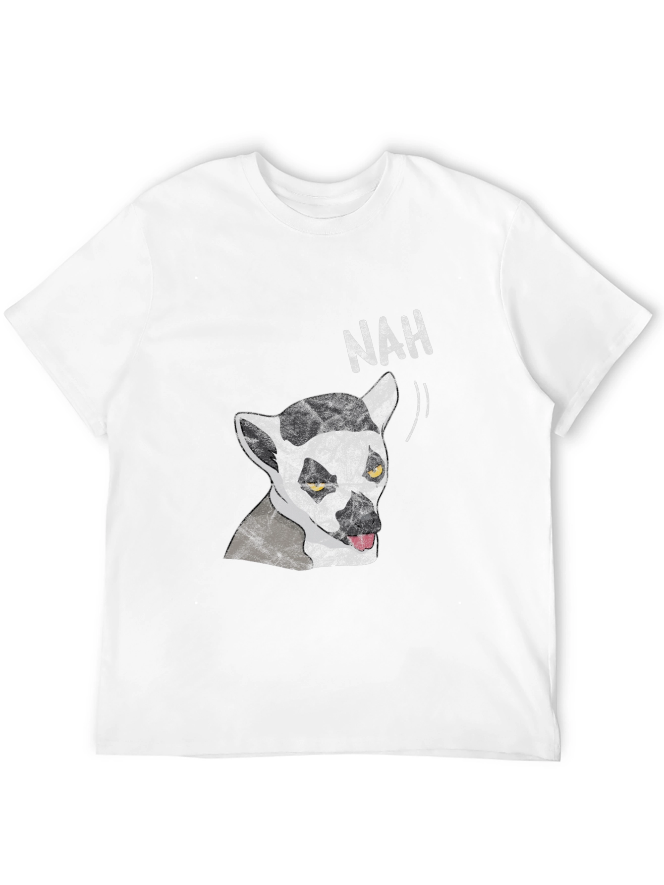 Black Lemur 'Nah' Graphic Tee - Black Cotton T-Shirt view 12