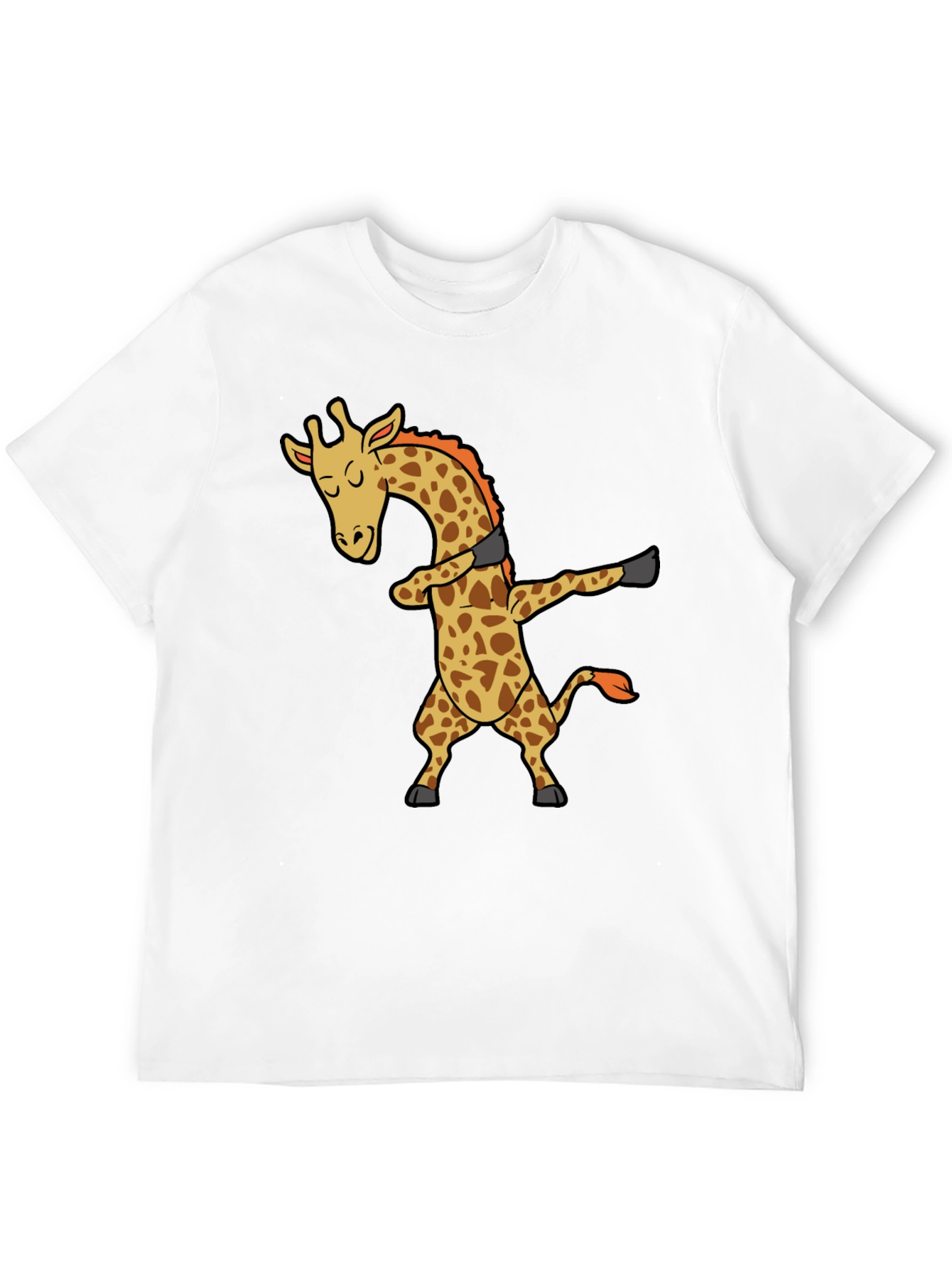Black Dabbing Giraffe Black T-Shirt - Trendy Graphic Tee view 12