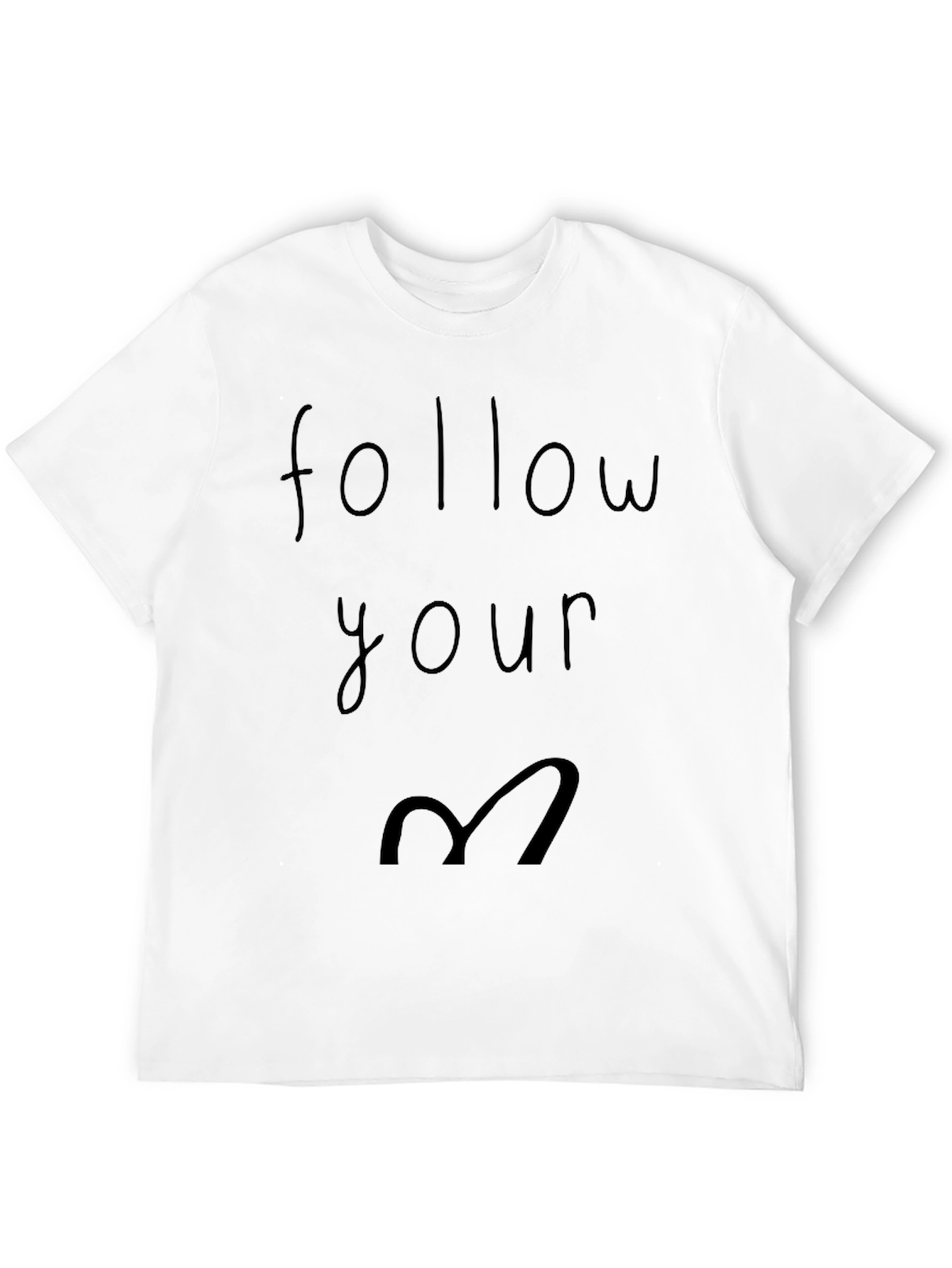 Black Follow Your Heart Graphic Tee - Casual Black T-Shirt view 12