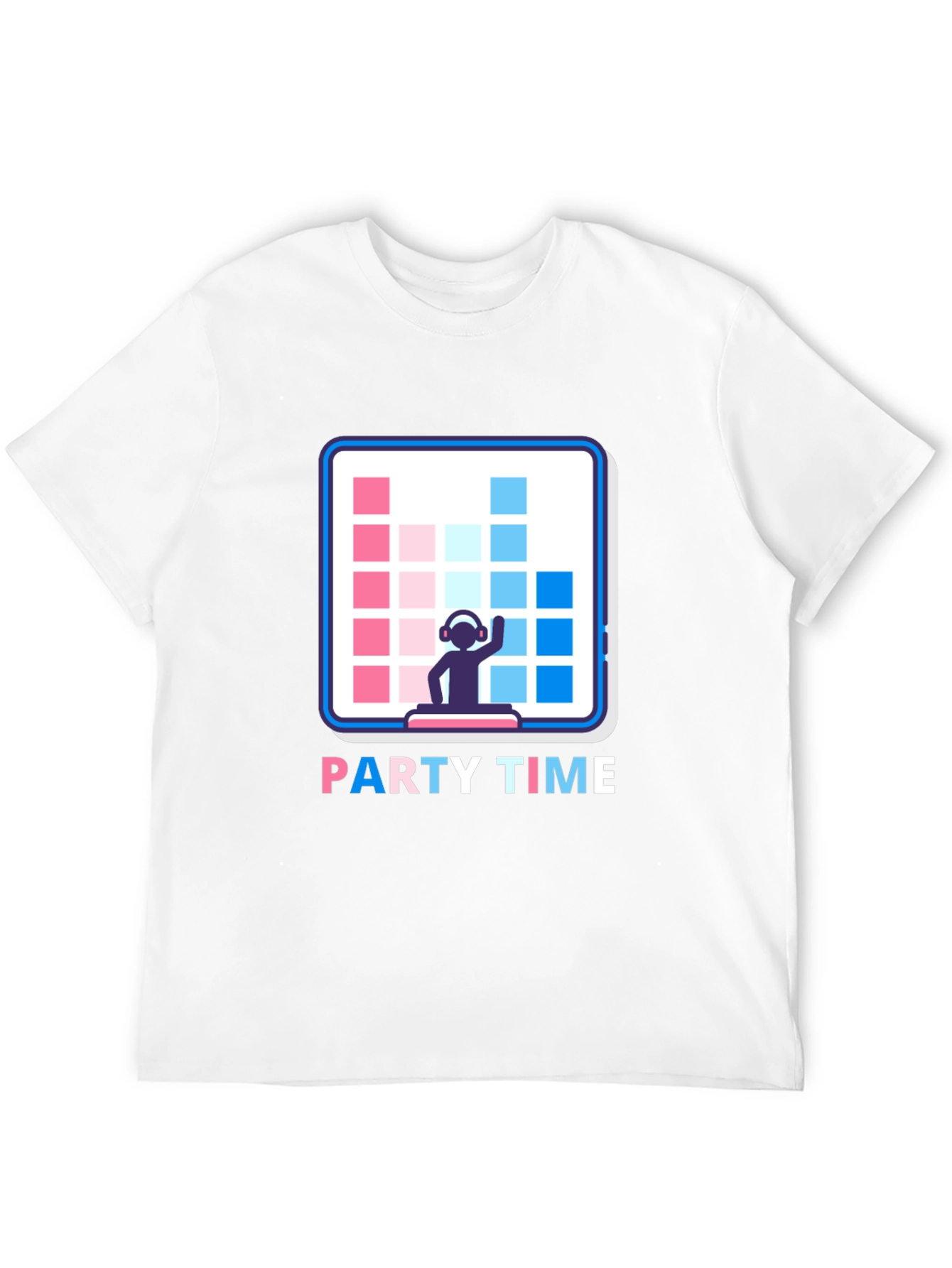 Black Party Time DJ Graphic Tee - Black Cotton T-Shirt view 12