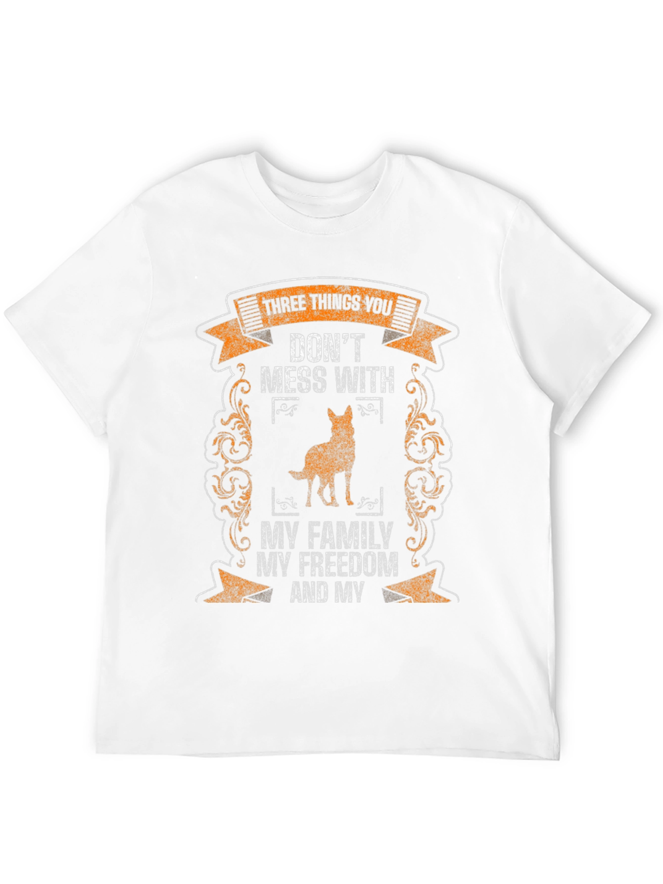 Black Three Things T-Shirt: Family, Freedom, Dog view 12