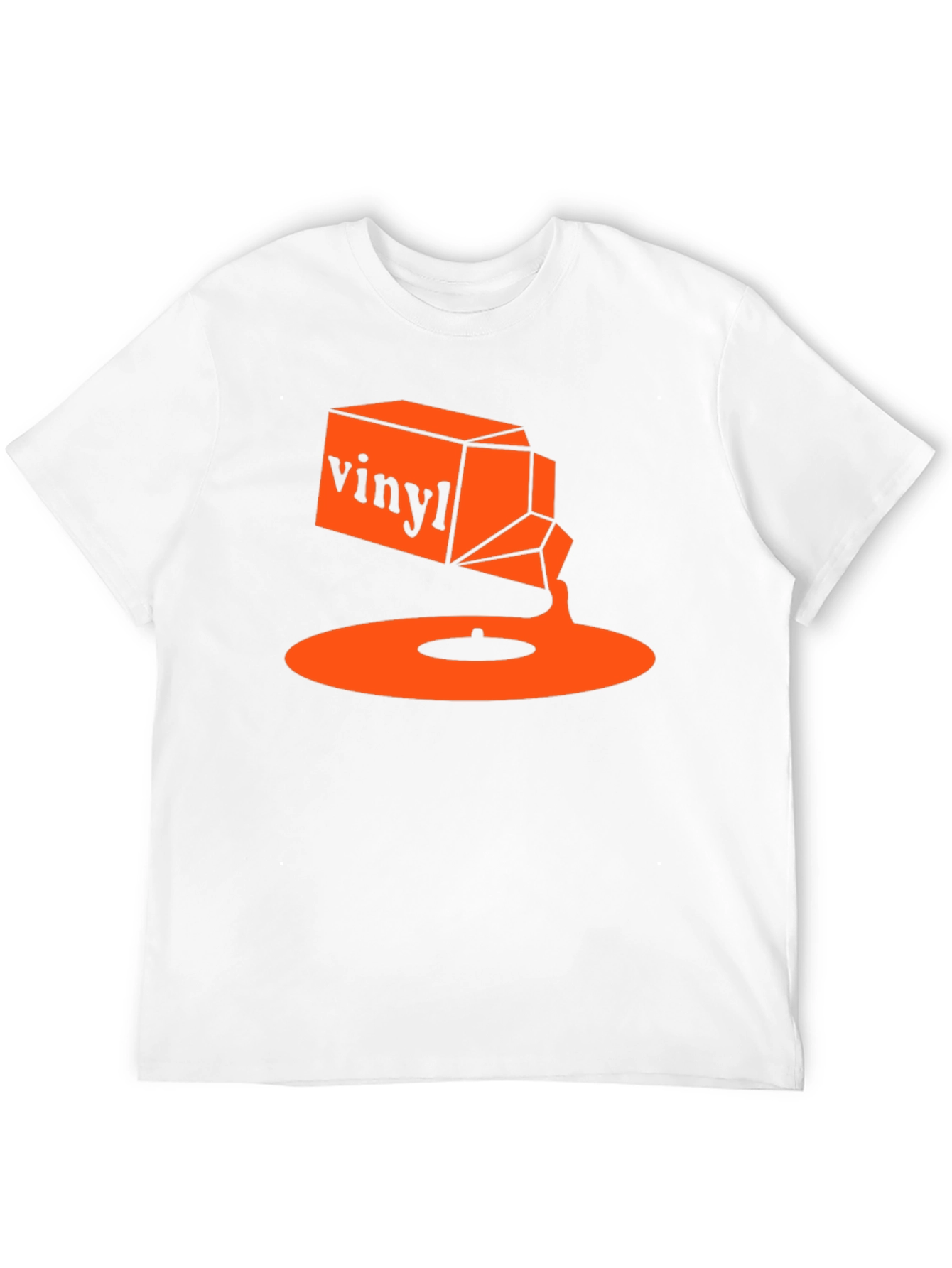 Black Vinyl Music T-Shirt - Retro Orange Design view 12