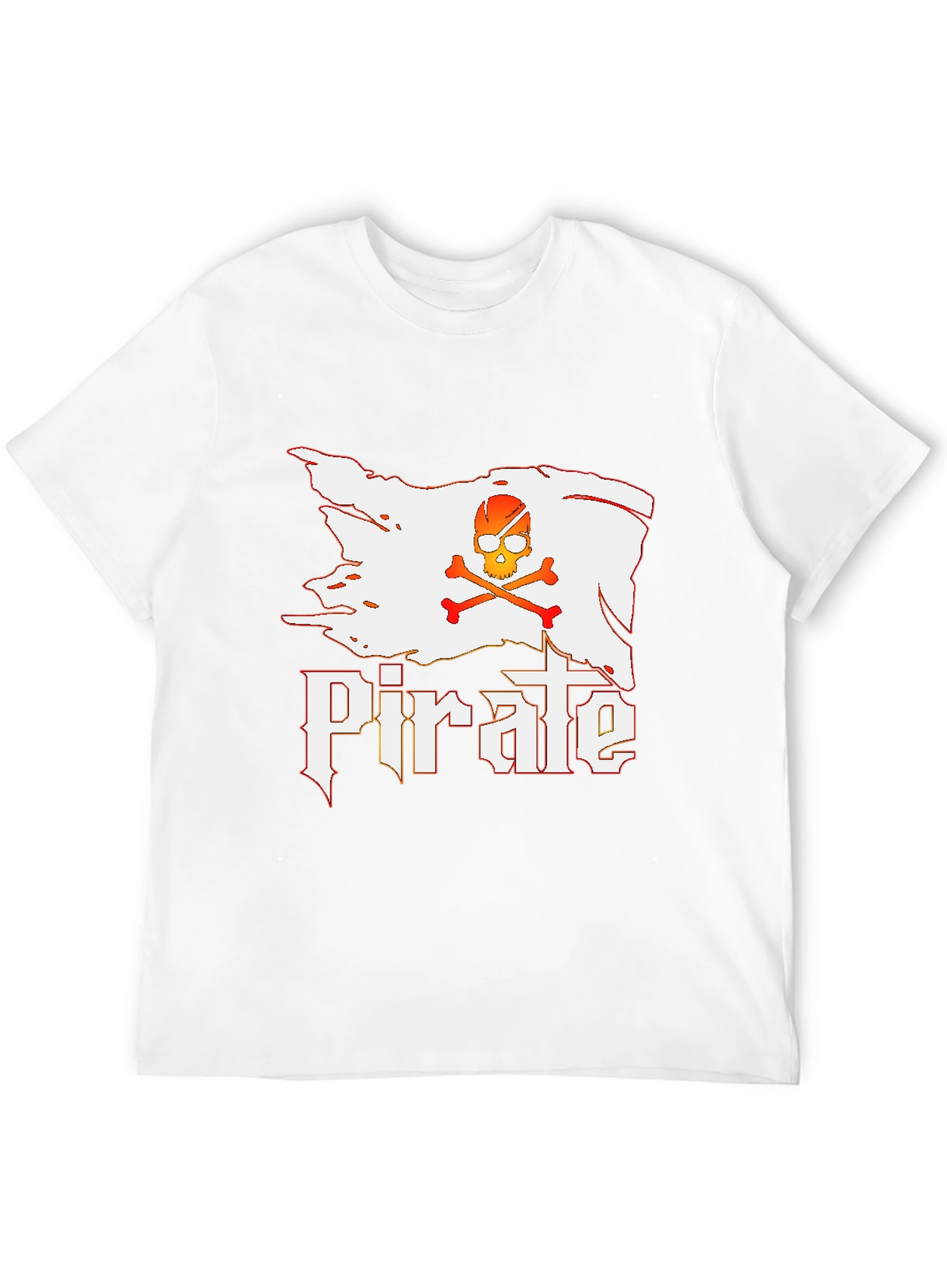 Black Pirate Skull Graphic T-Shirt - Black Cotton Tee view 12