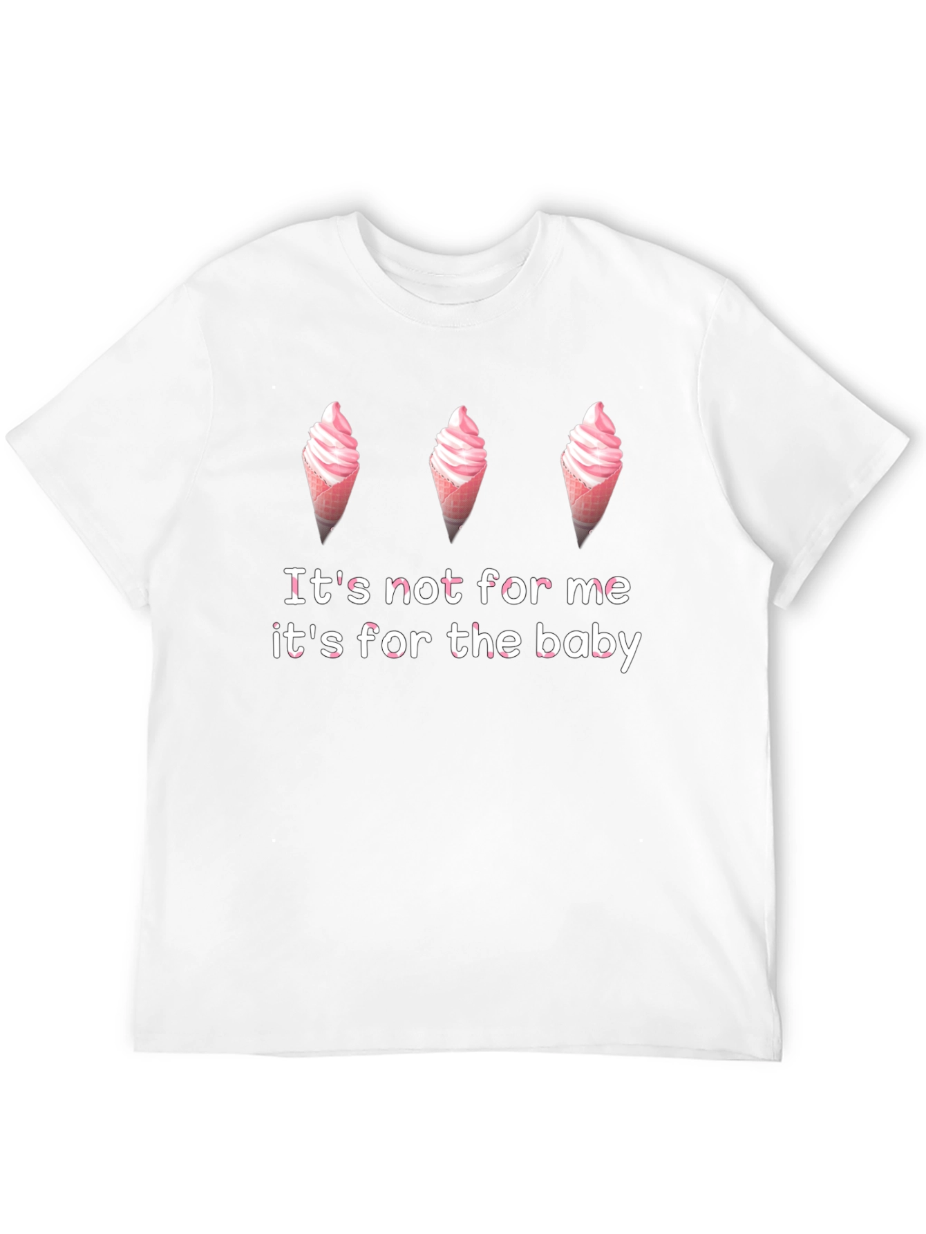 Black Funny Pregnancy Ice Cream T-Shirt - "It's For The Baby" view 12