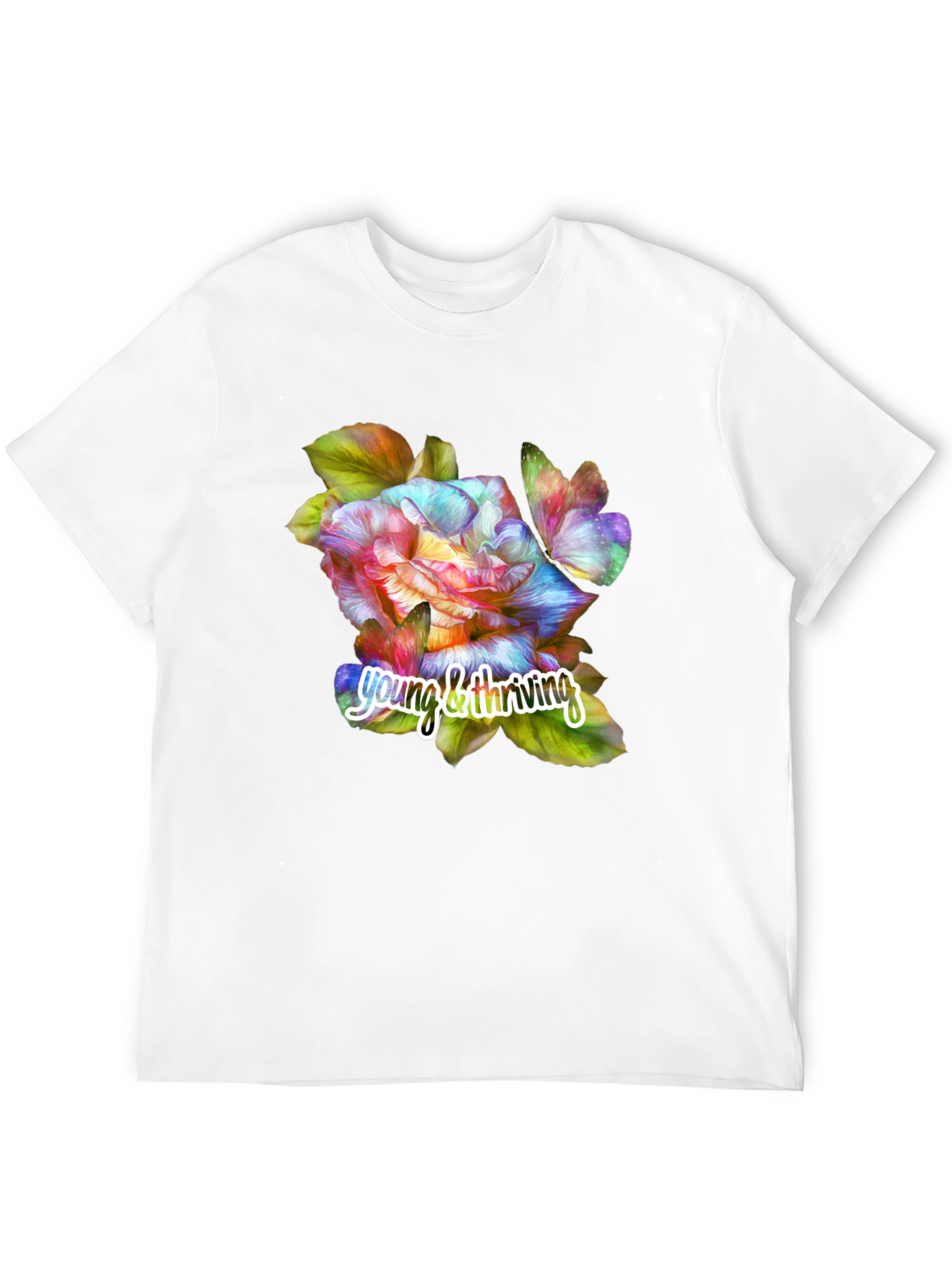 Black Young & Thriving Floral Graphic T-Shirt view 12