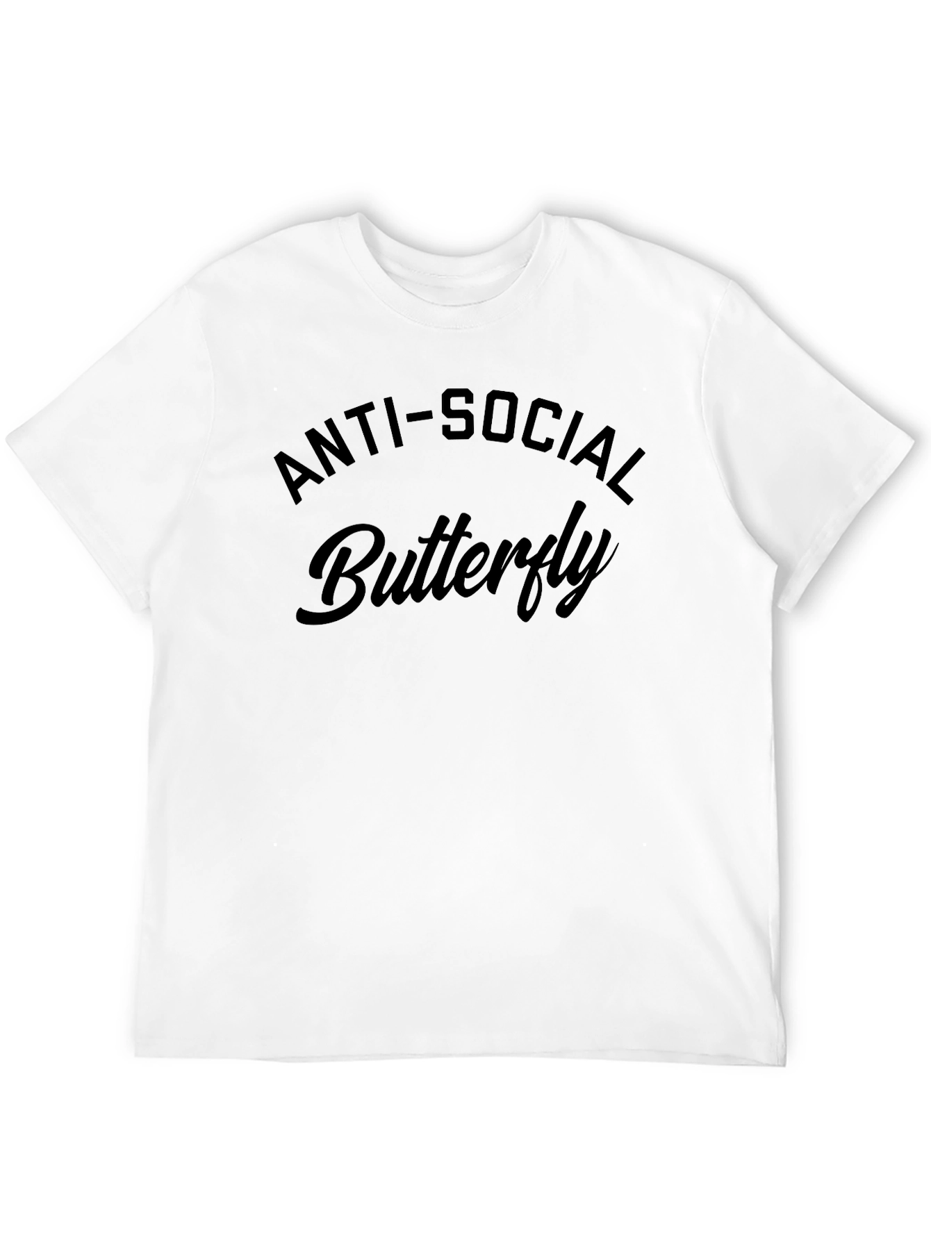 Black Anti-Social Butterfly Black Graphic T-Shirt view 12
