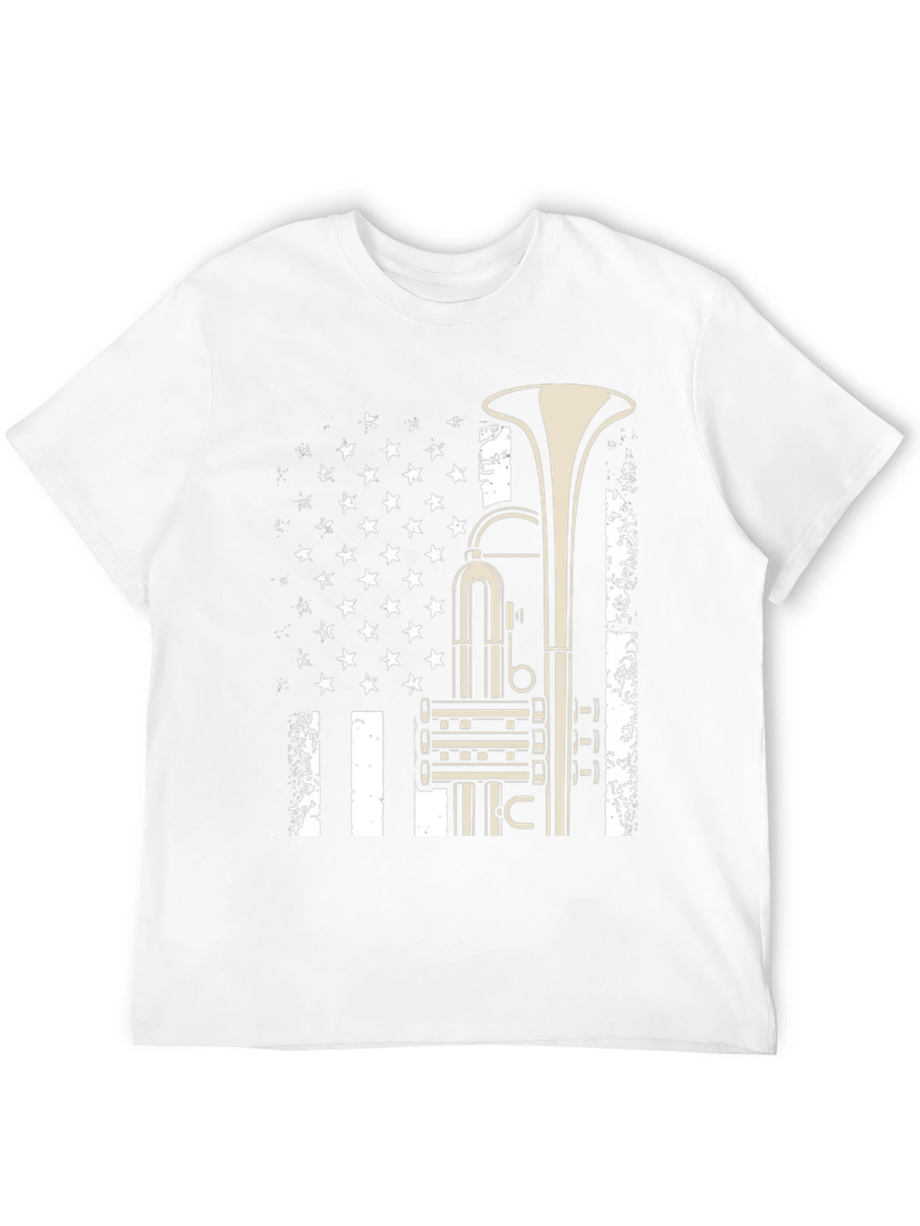 Black Trumpet Flag Graphic Tee - Music Lover Shirt view 12