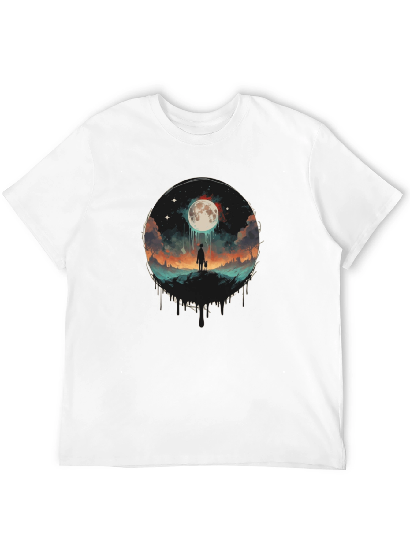 Black Moonlit Wanderer Graphic Tee view 12