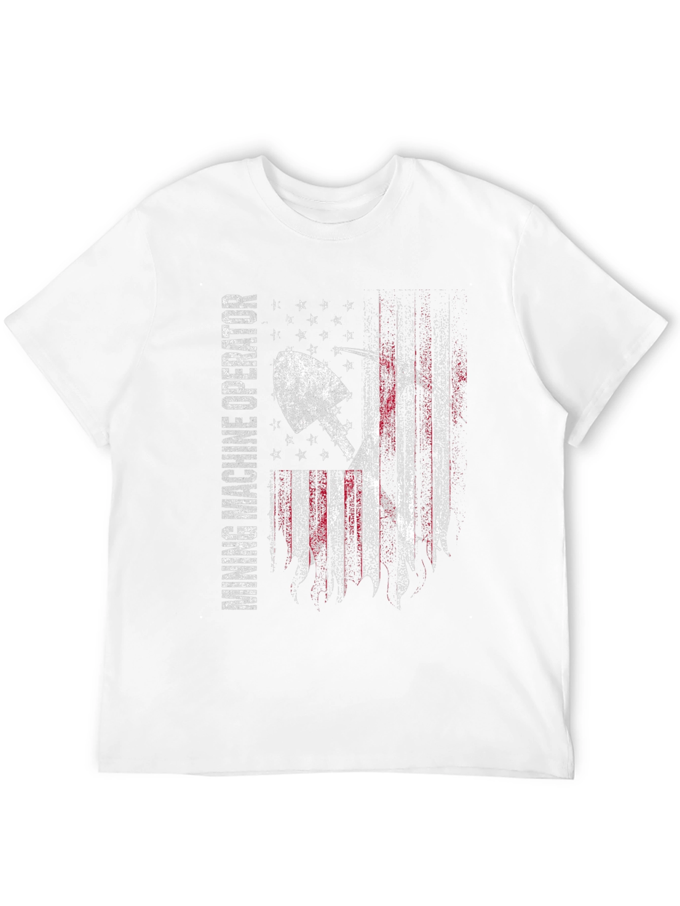 Black Mining Machine Operator USA Flag T-Shirt view 12