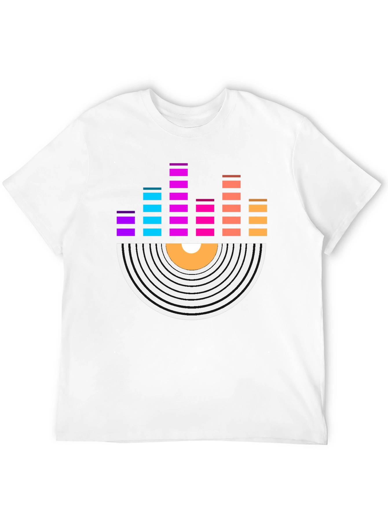 Vinyl Record Equalizer Graphic Tee - Retro Music Shirt - 12
