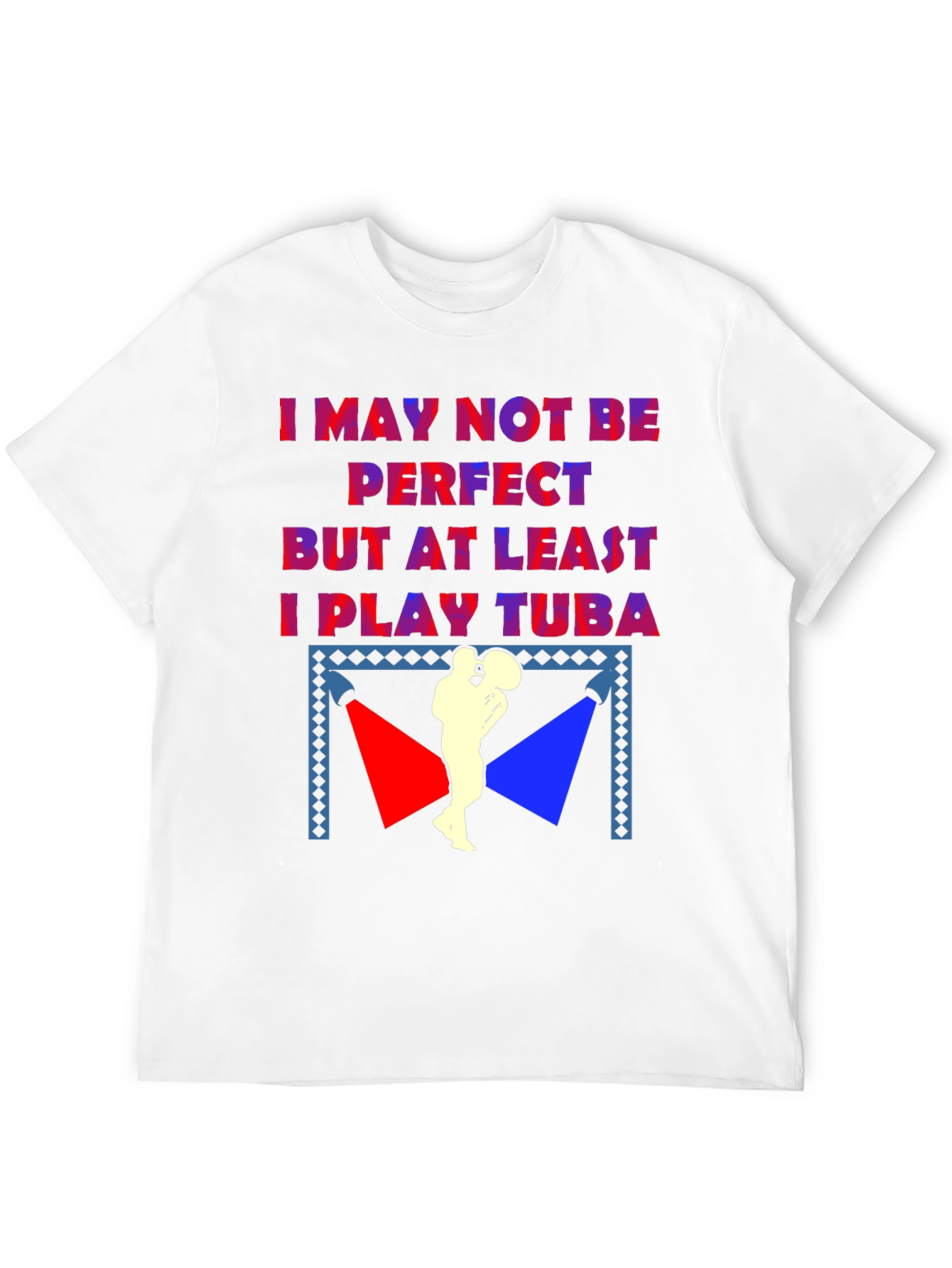 Black Tuba Player Graphic Tee - Musician Novelty Shirt view 12