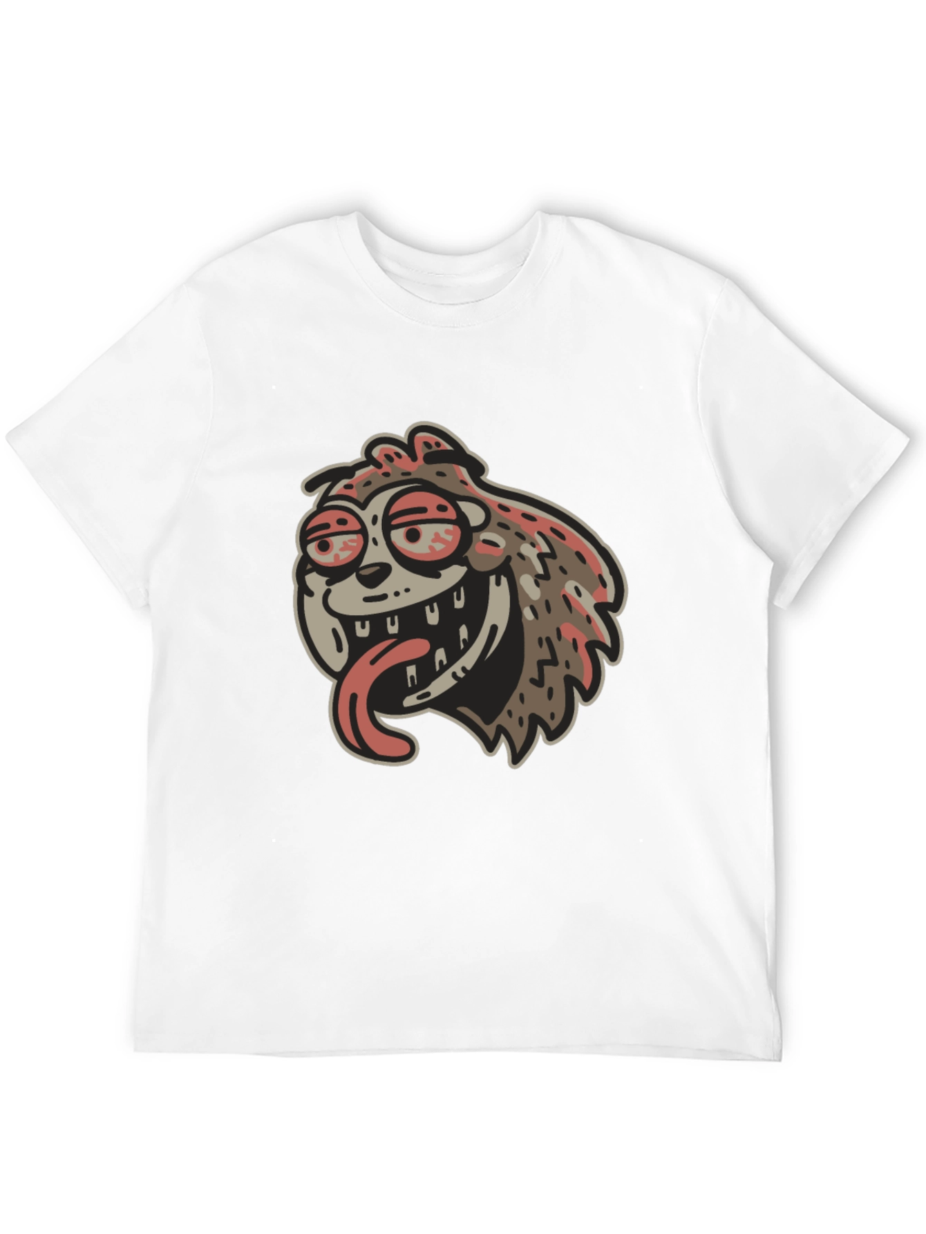 Black Cartoon Sloth Graphic Black T-Shirt view 12