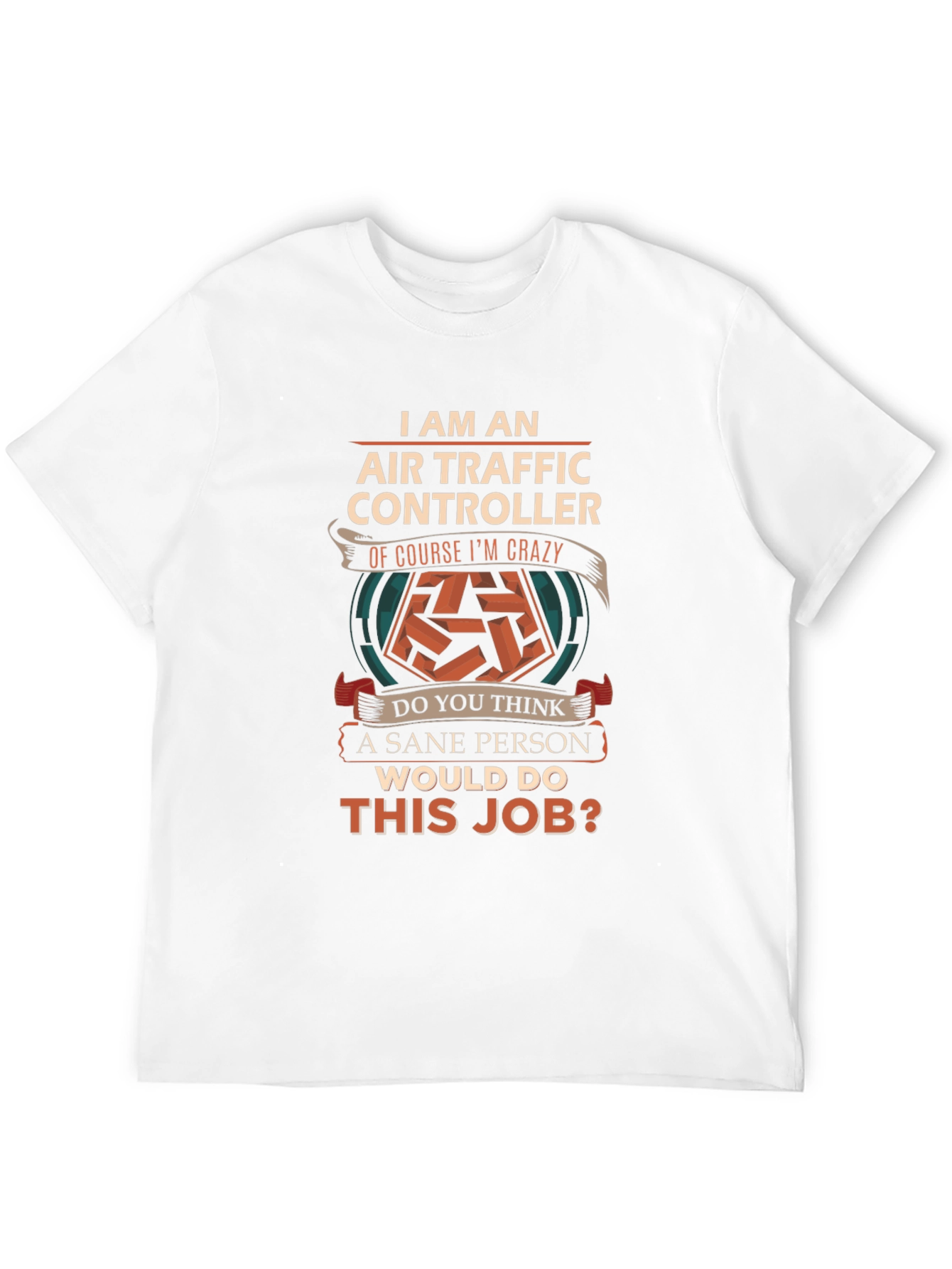 Black Air Traffic Controller Crazy Job T-Shirt view 12