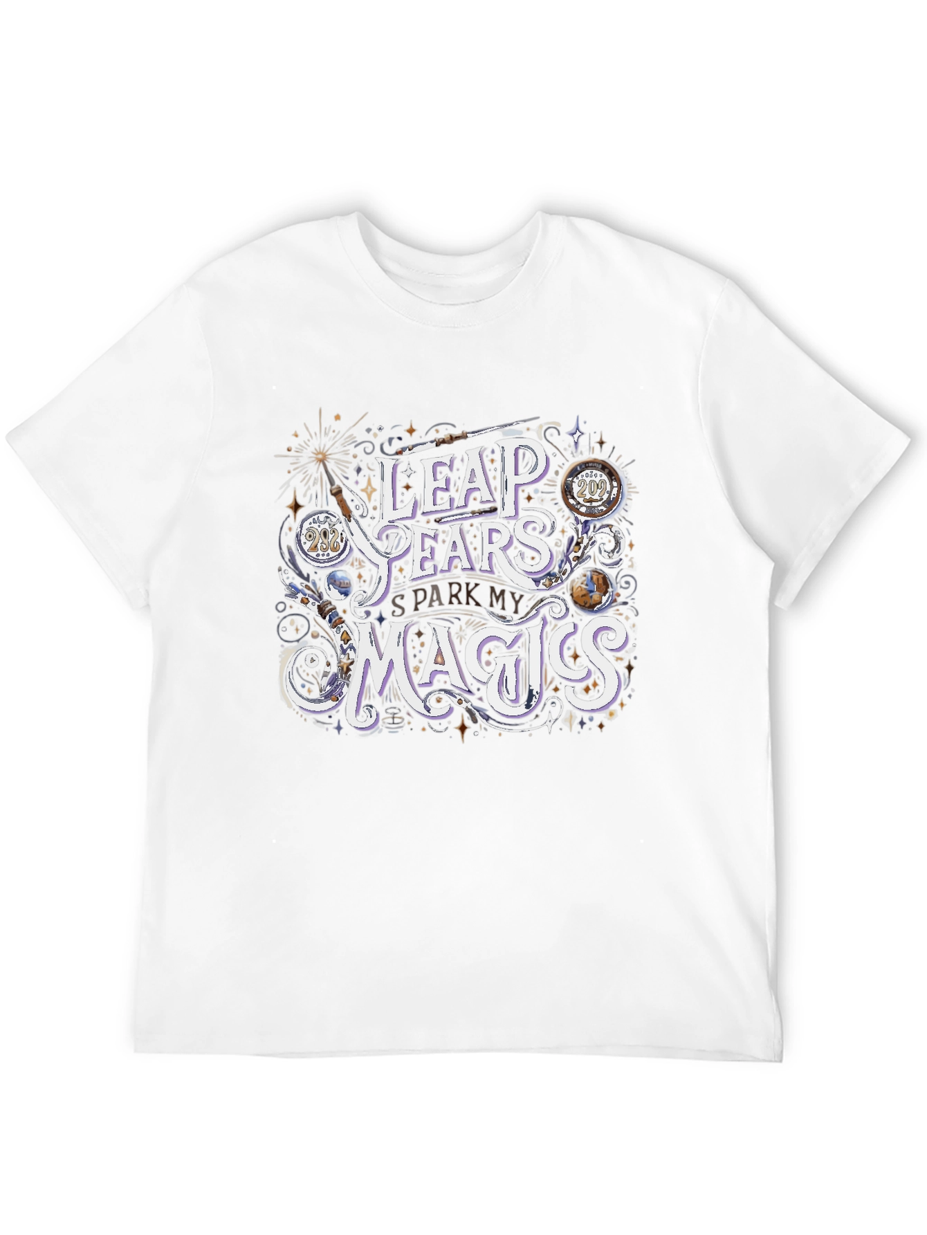 Black Leap Years are Magic Graphic Tee view 12