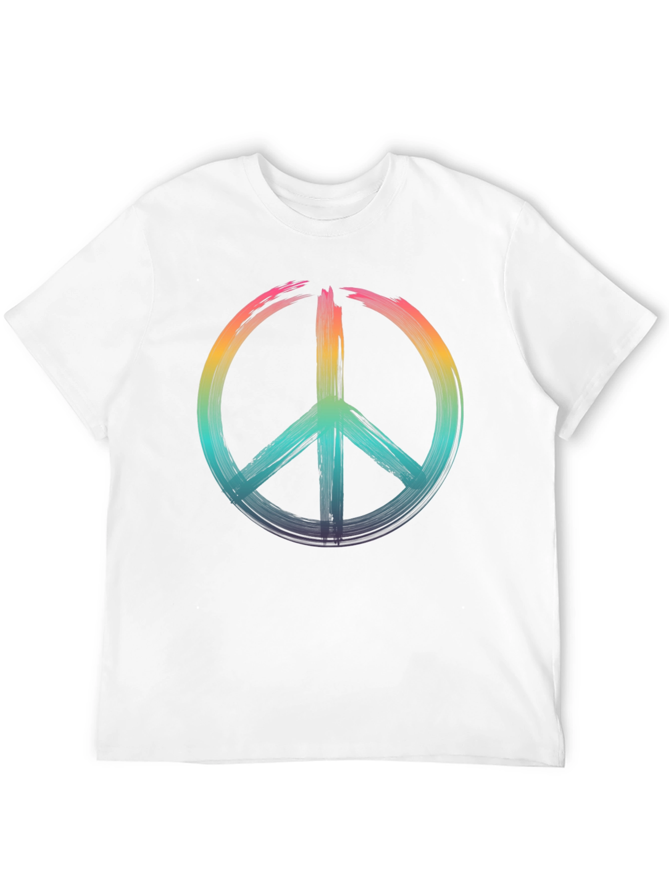 Black Peace Sign Rainbow T-Shirt - Soft Cotton Blend view 12