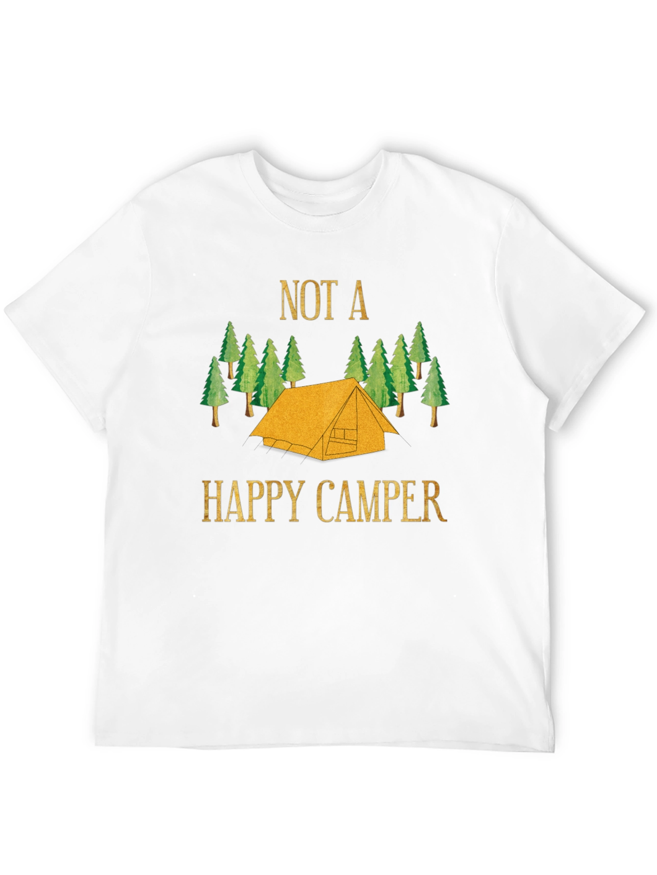 Black Not a Happy Camper Graphic Tee - Black Cotton view 12