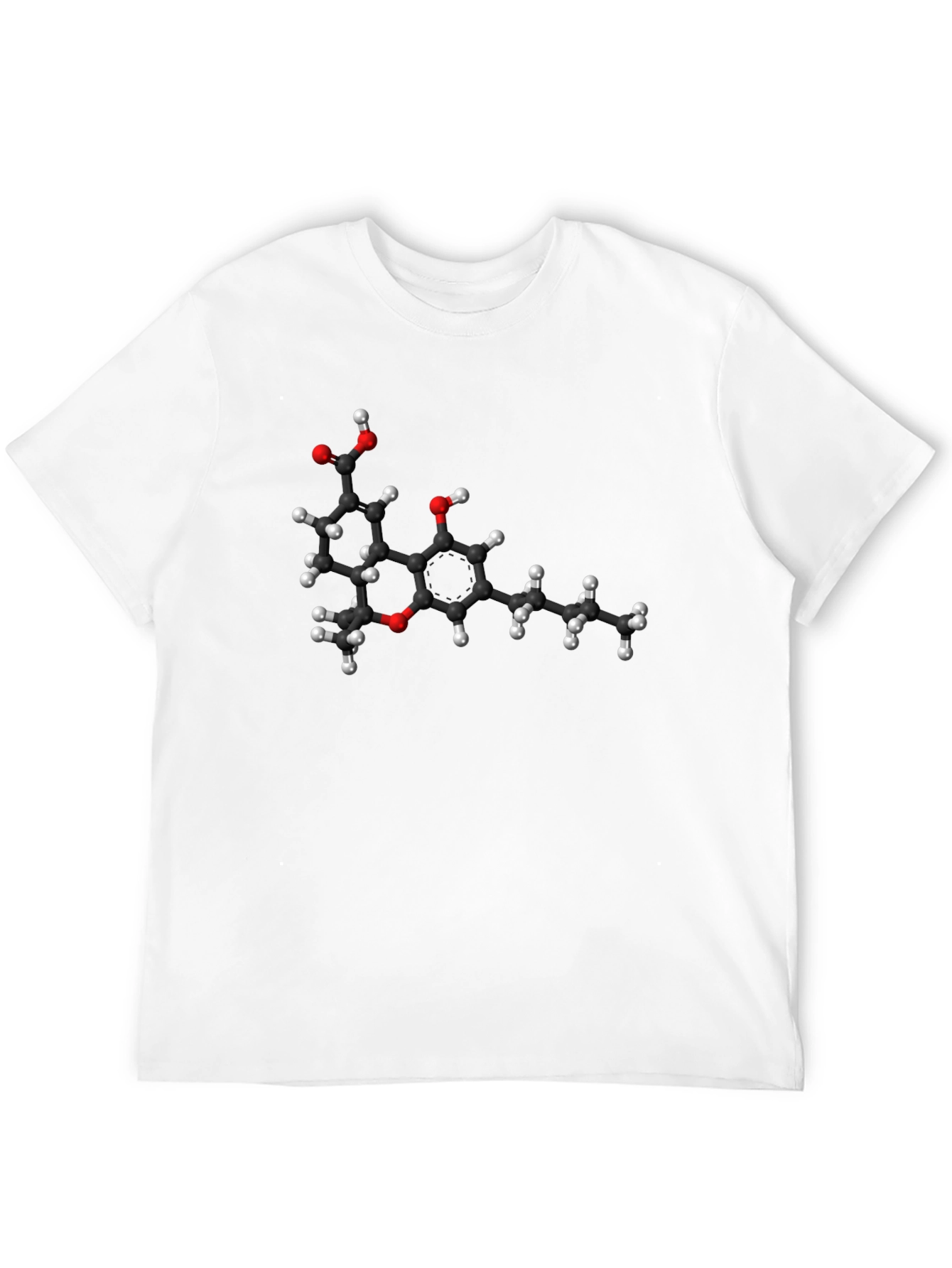 Black THC Molecule Graphic Tee - Black Cotton T-Shirt view 12