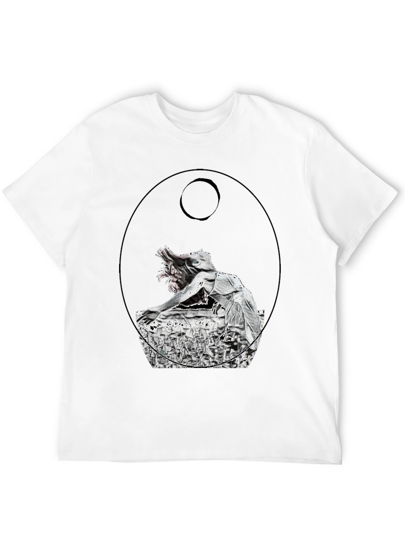 Black Abstract Graphic Print Black T-Shirt view 12