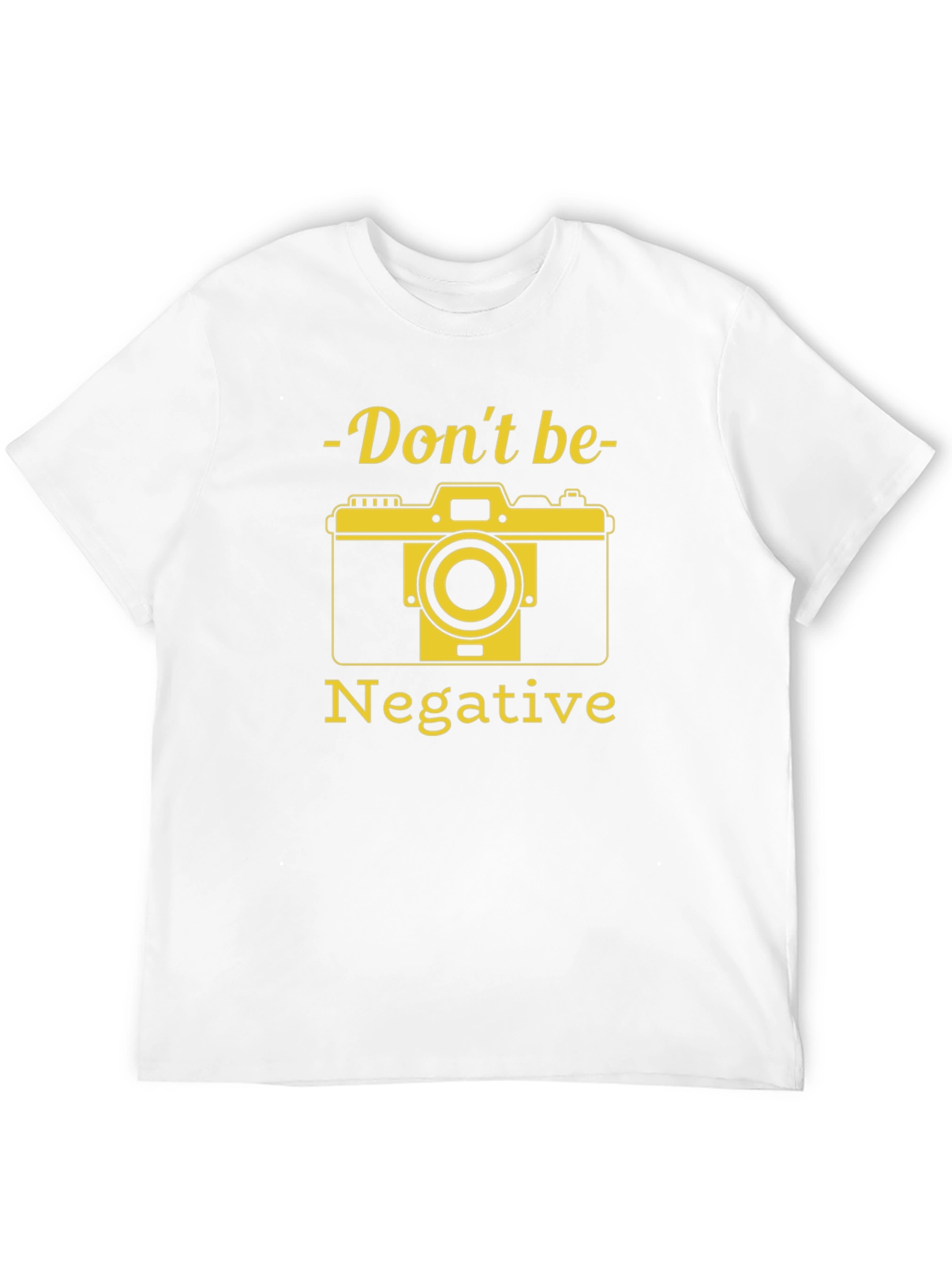 Black Funny Camera T-Shirt - Don't Be Negative Graphic Tee view 12