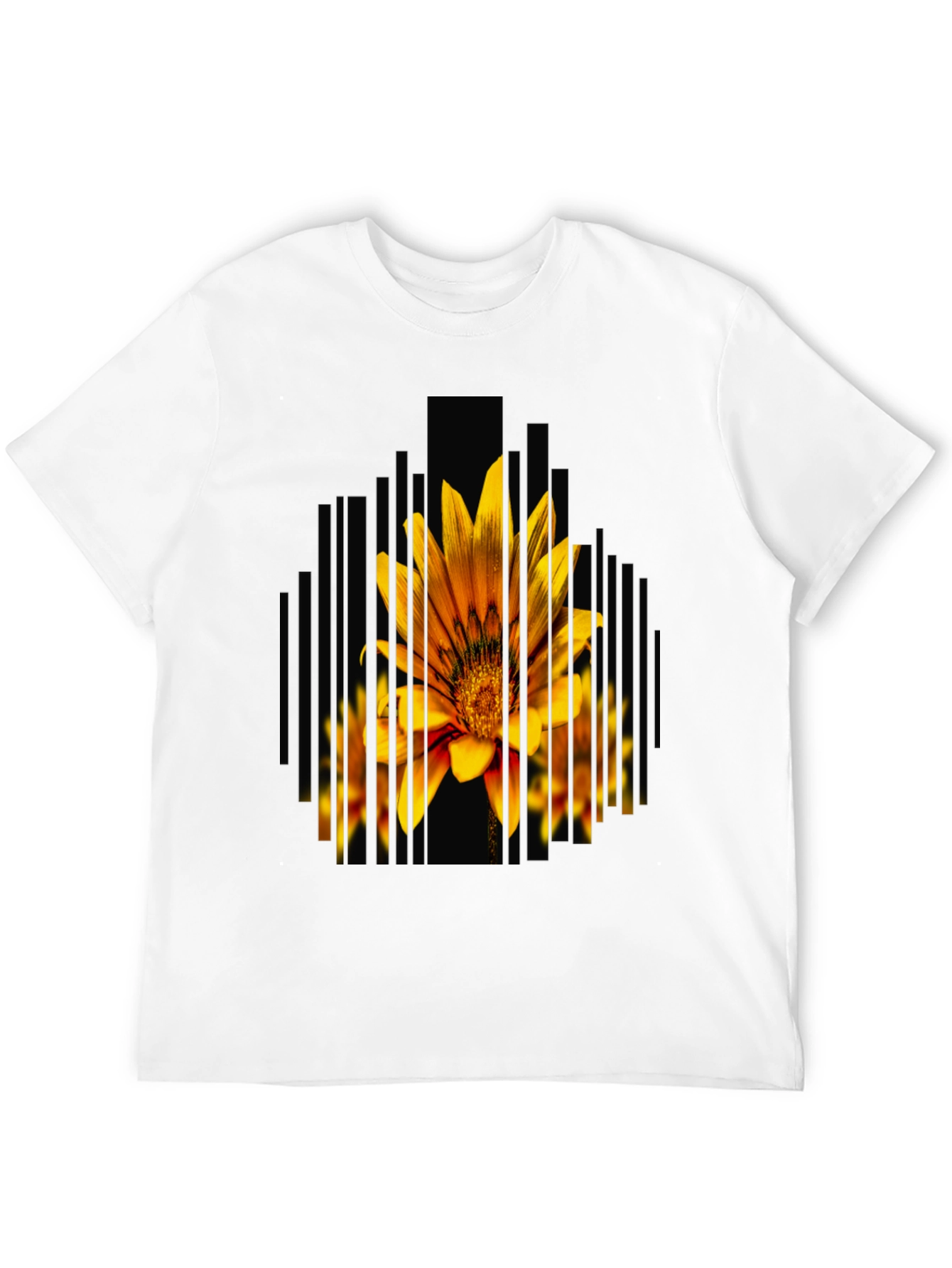 Black Abstract Flower Graphic Print Black Tee view 12