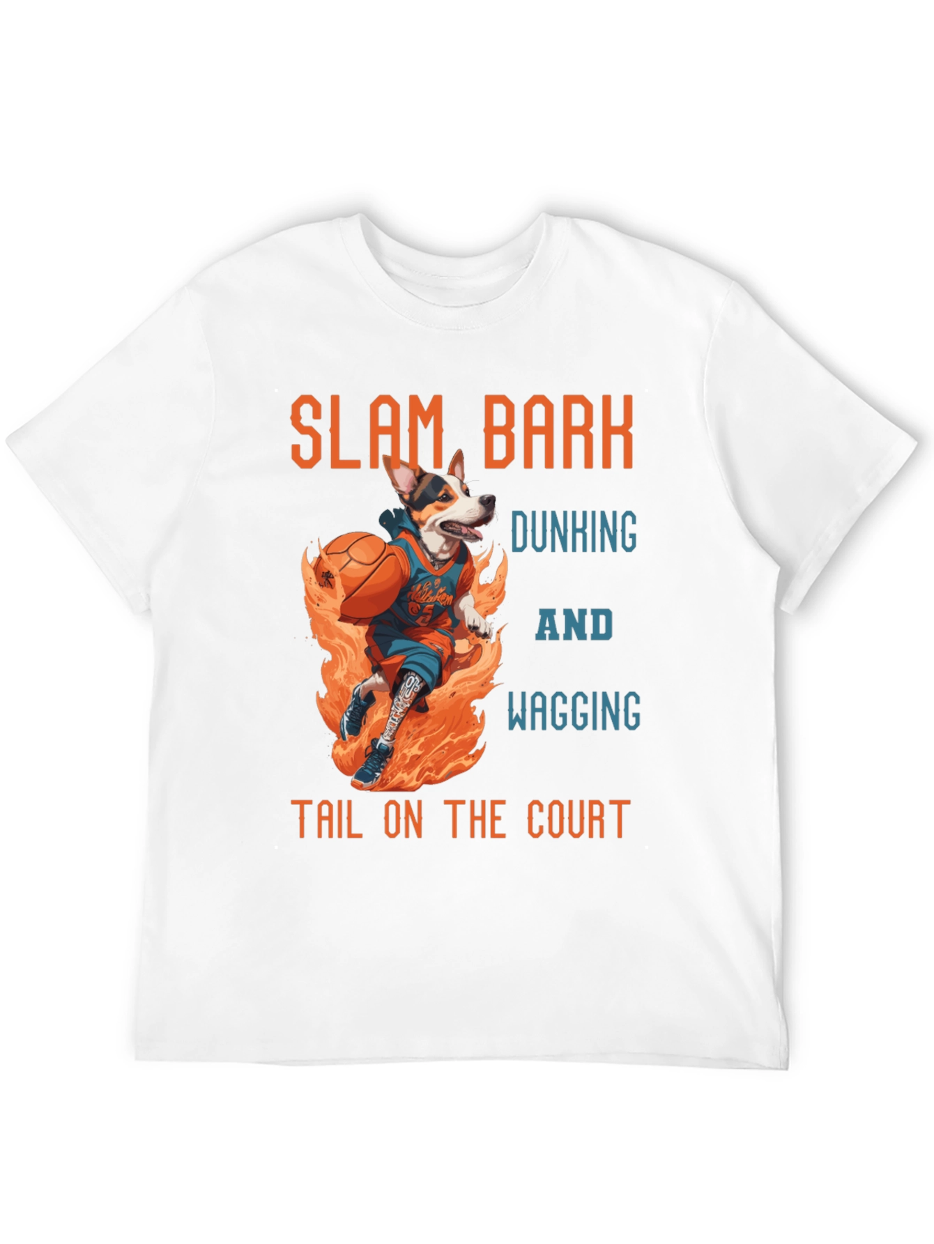 Black Slam Bark Dunking Dog Graphic T-Shirt view 12