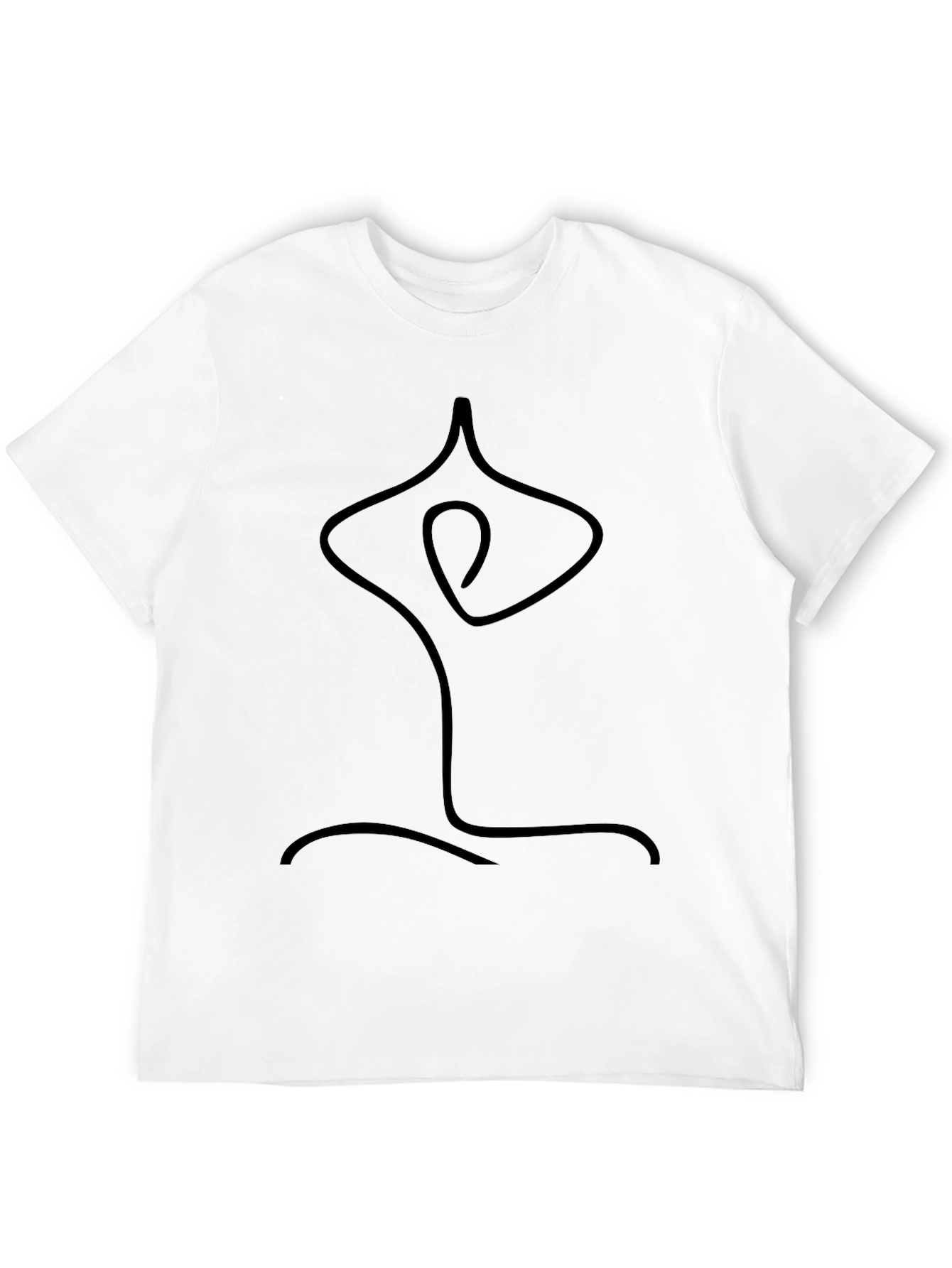 Black Minimalist Yoga Pose Graphic T-Shirt view 12