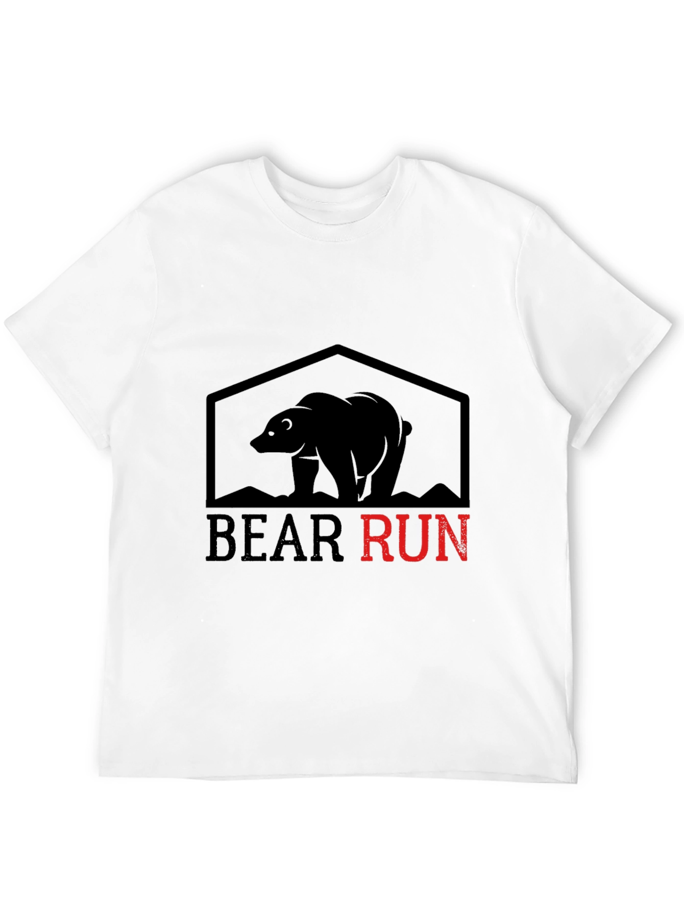 Black Bear Run Graphic Tee - Black Cotton T-Shirt view 12