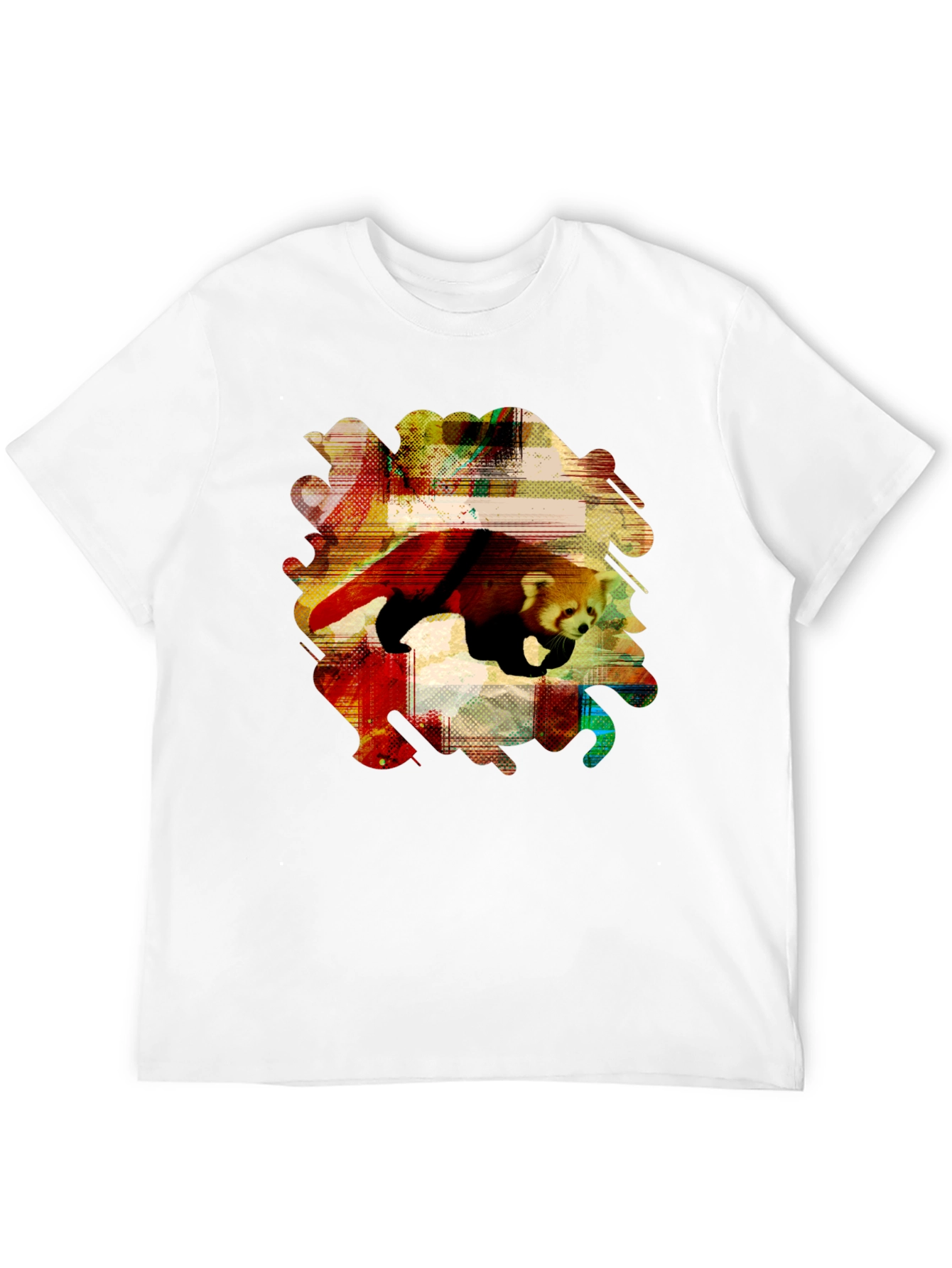 Black Red Panda Graphic Tee - Unique Abstract Design view 12