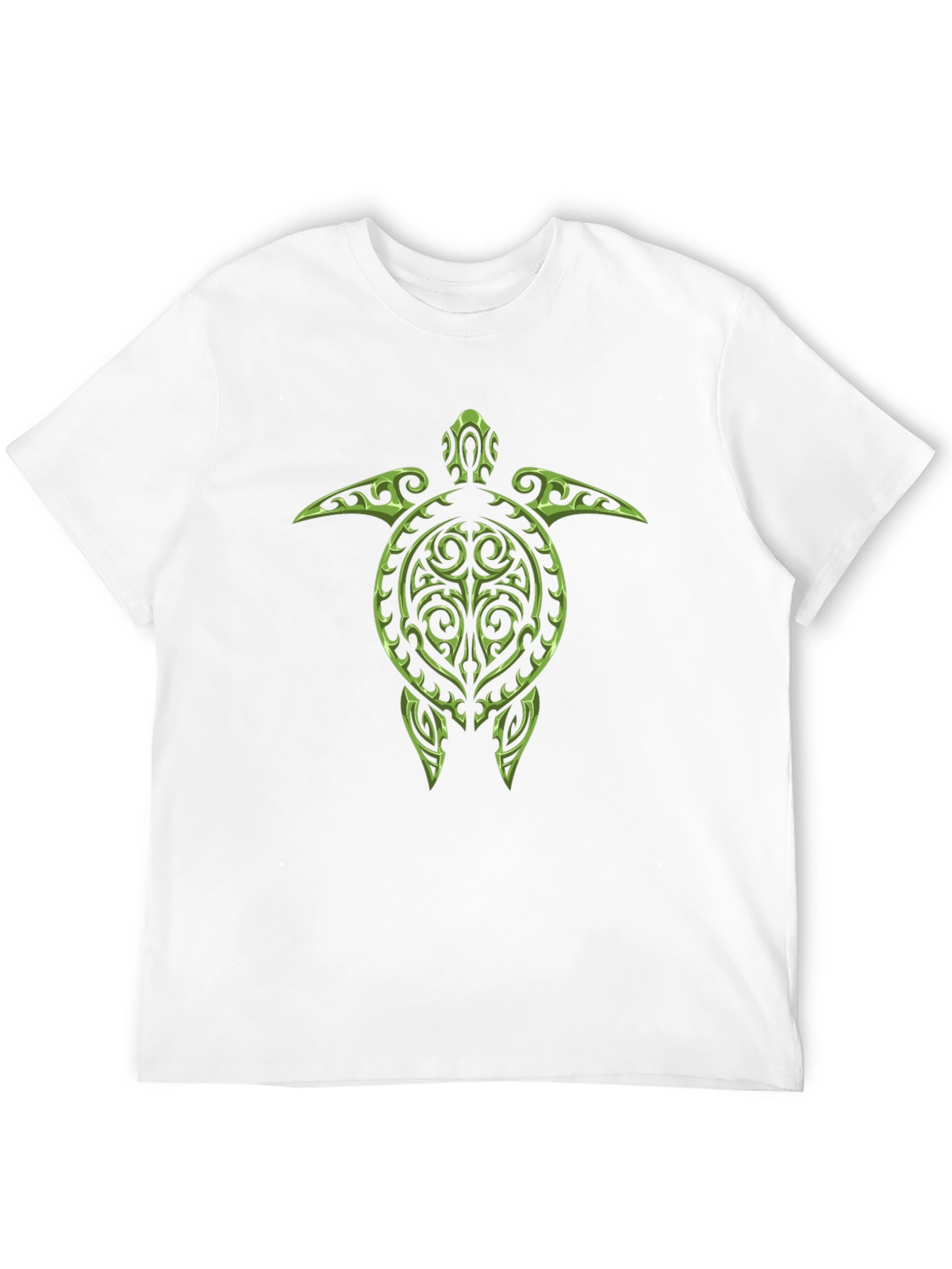 Black Tribal Turtle Graphic Tee - Black Cotton T-Shirt view 12
