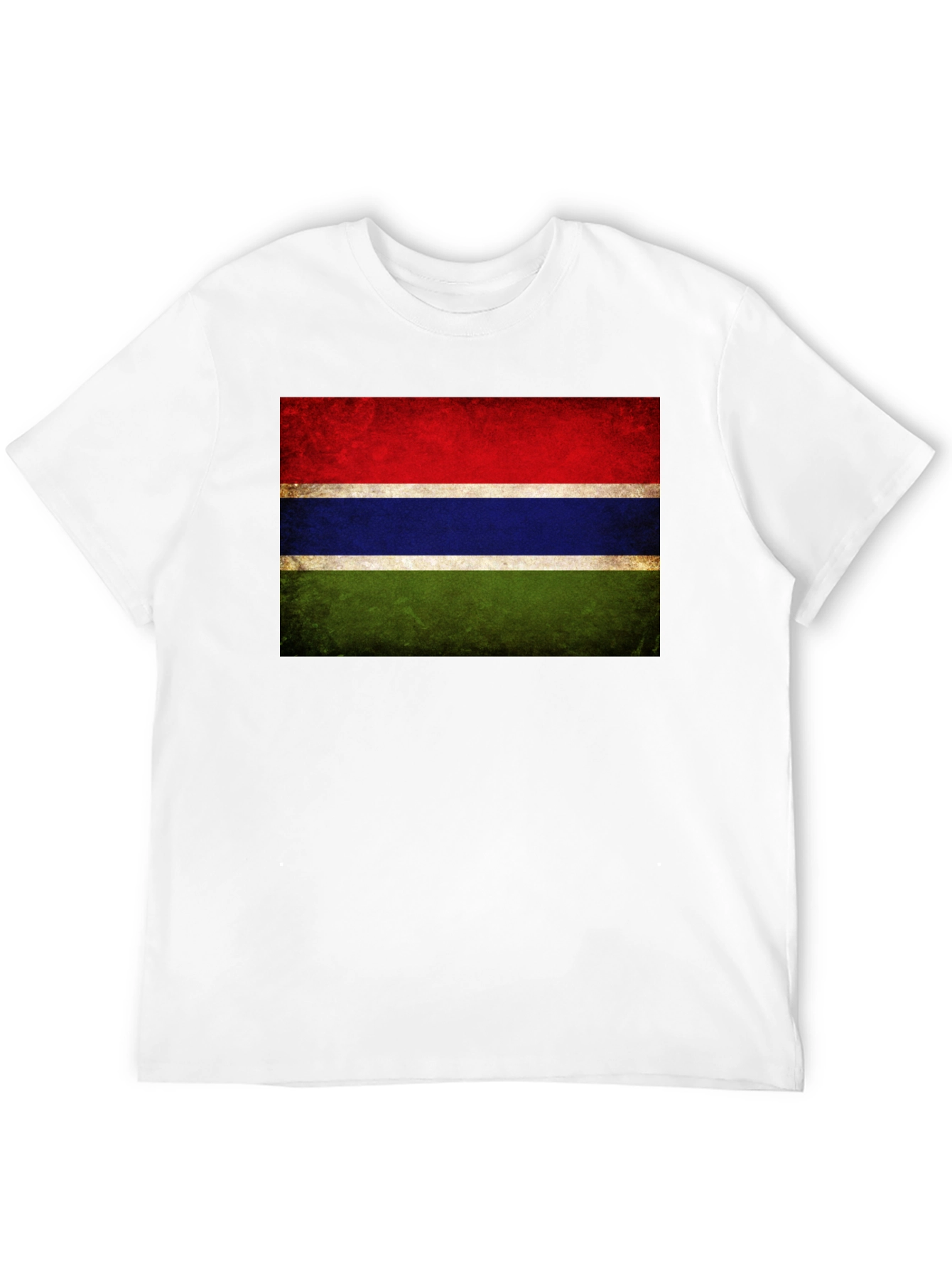 Gambia Flag Graphic Tee - Black Cotton Casual Shirt - 12