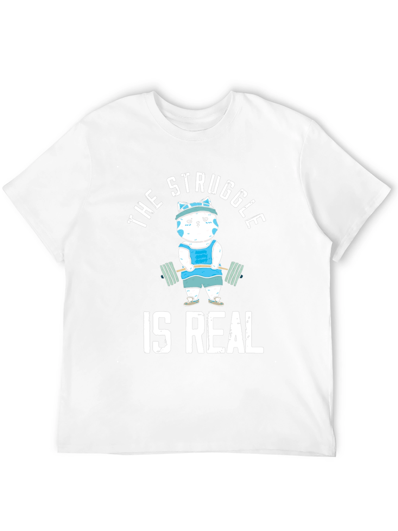 Funny Workout Cat T-Shirt - The Struggle Is Real Tee - 12
