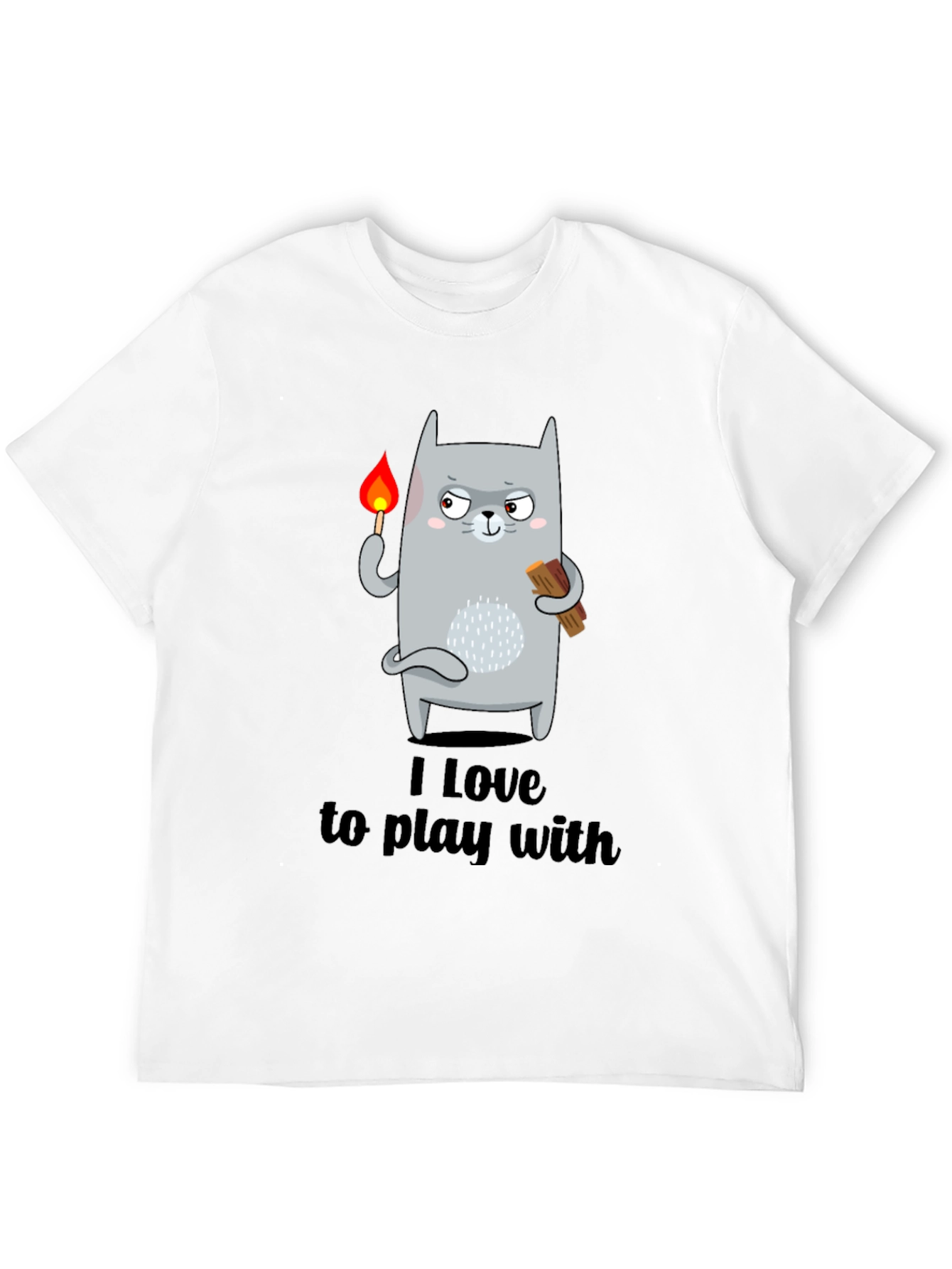 Black I Love To Play With Funny Cat T-Shirt view 12