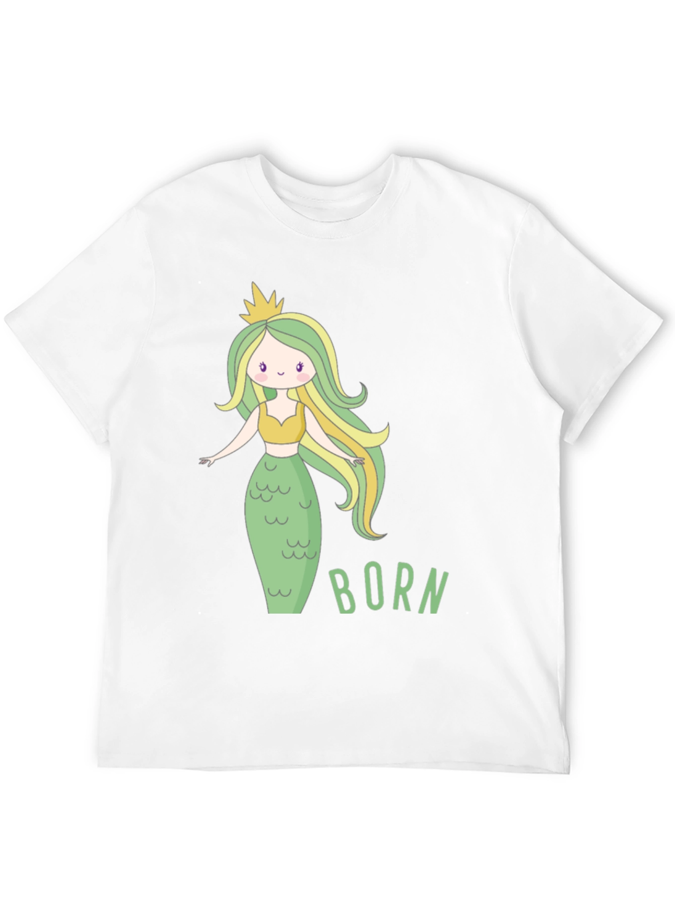 Black Mermaid Born T-Shirt - Cute Cartoon Graphic Tee view 12