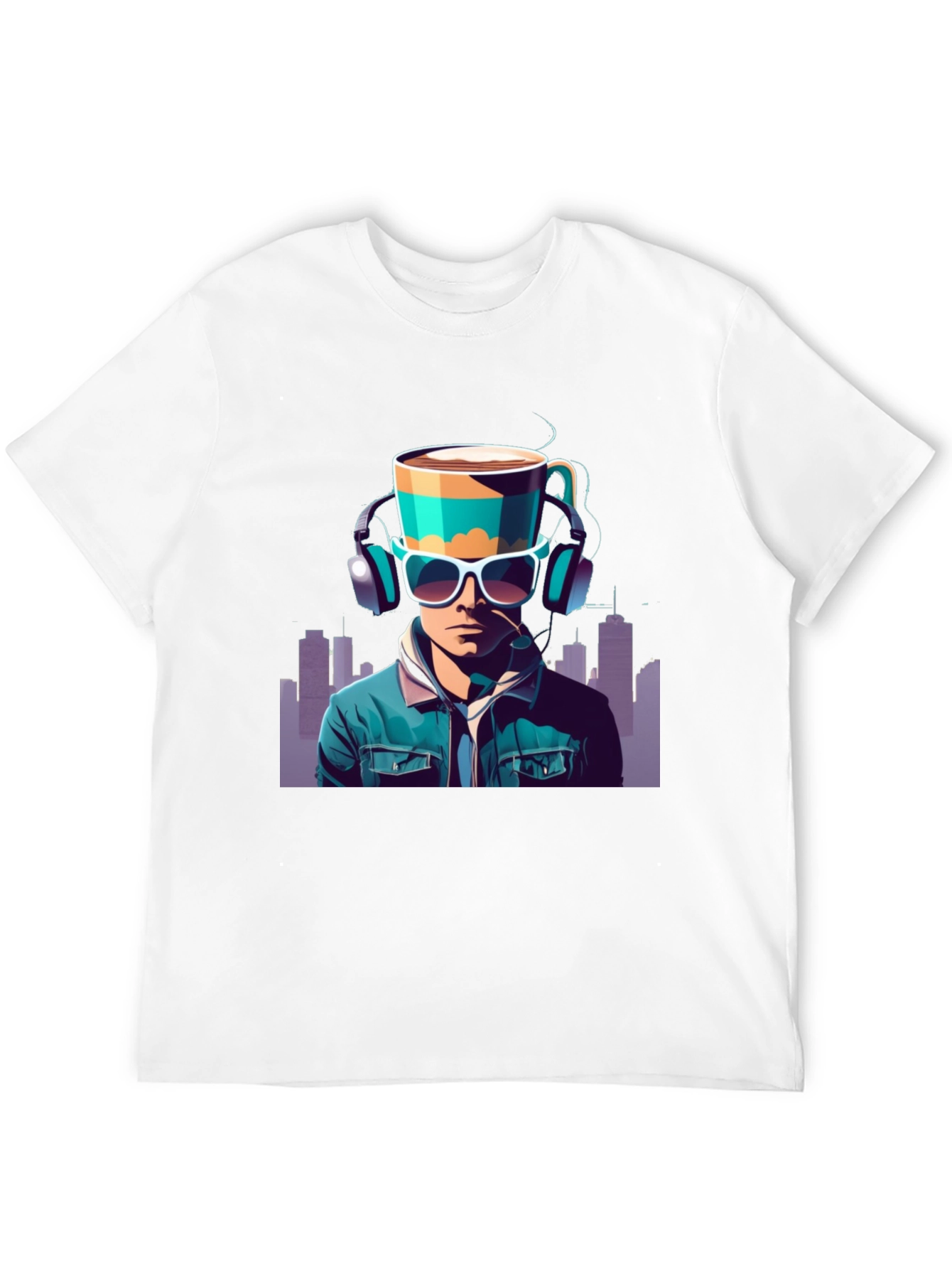 Black Coffee Headphone Man Graphic Tee view 12