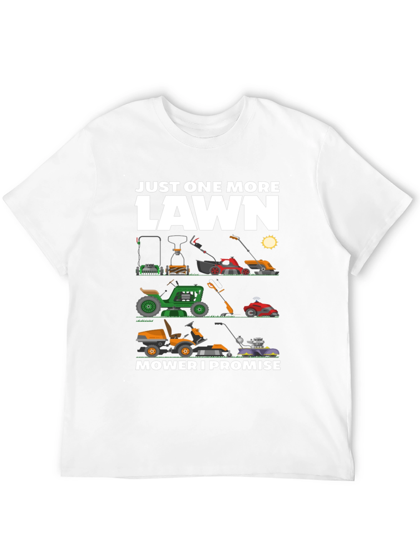 Black Just One More Lawn Mower T-Shirt view 12
