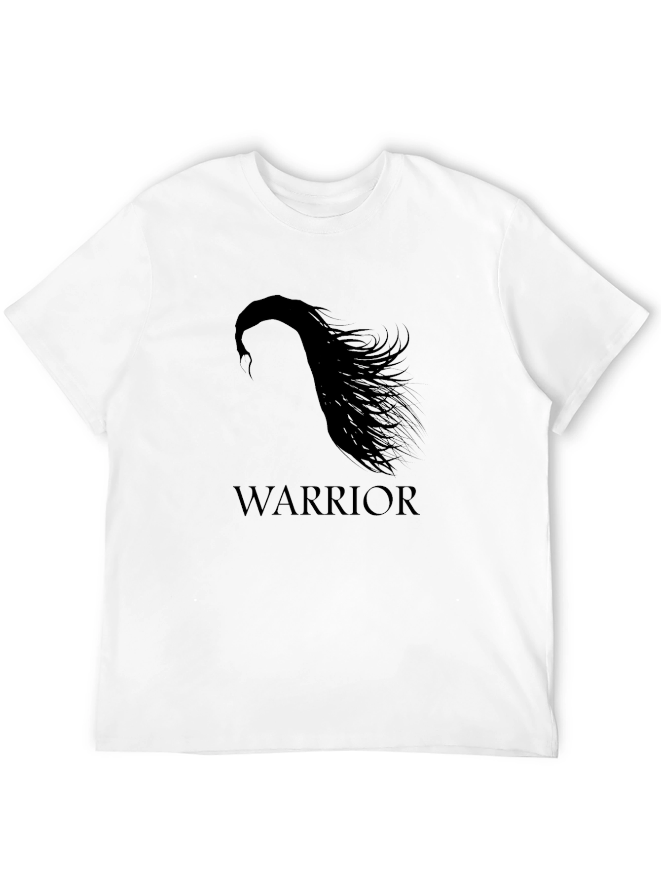 Black Warrior Silhouette Graphic Black T-Shirt view 12