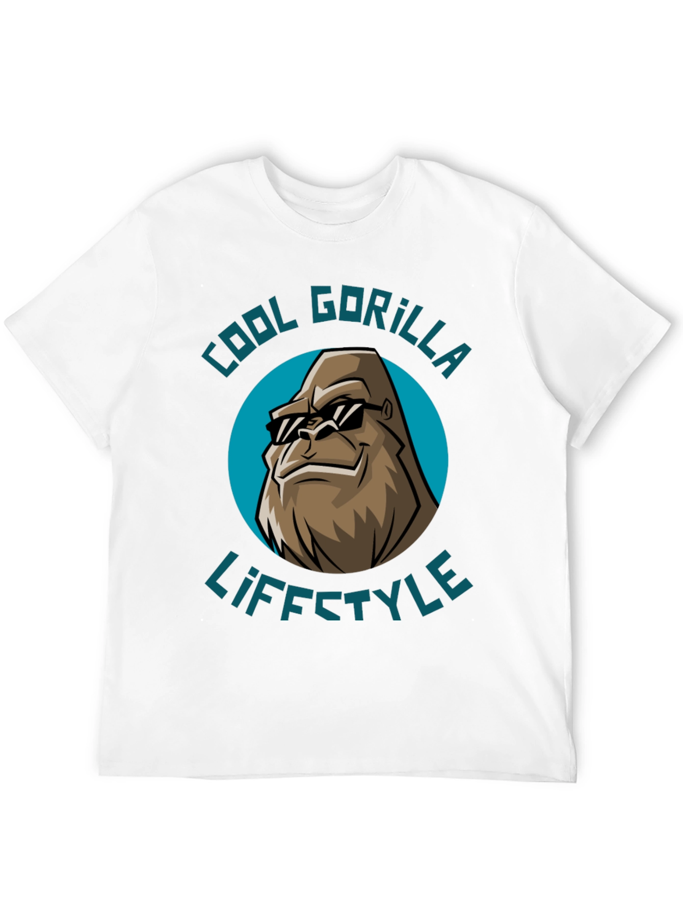 Black Cool Gorilla Lifestyle Graphic T-Shirt view 12
