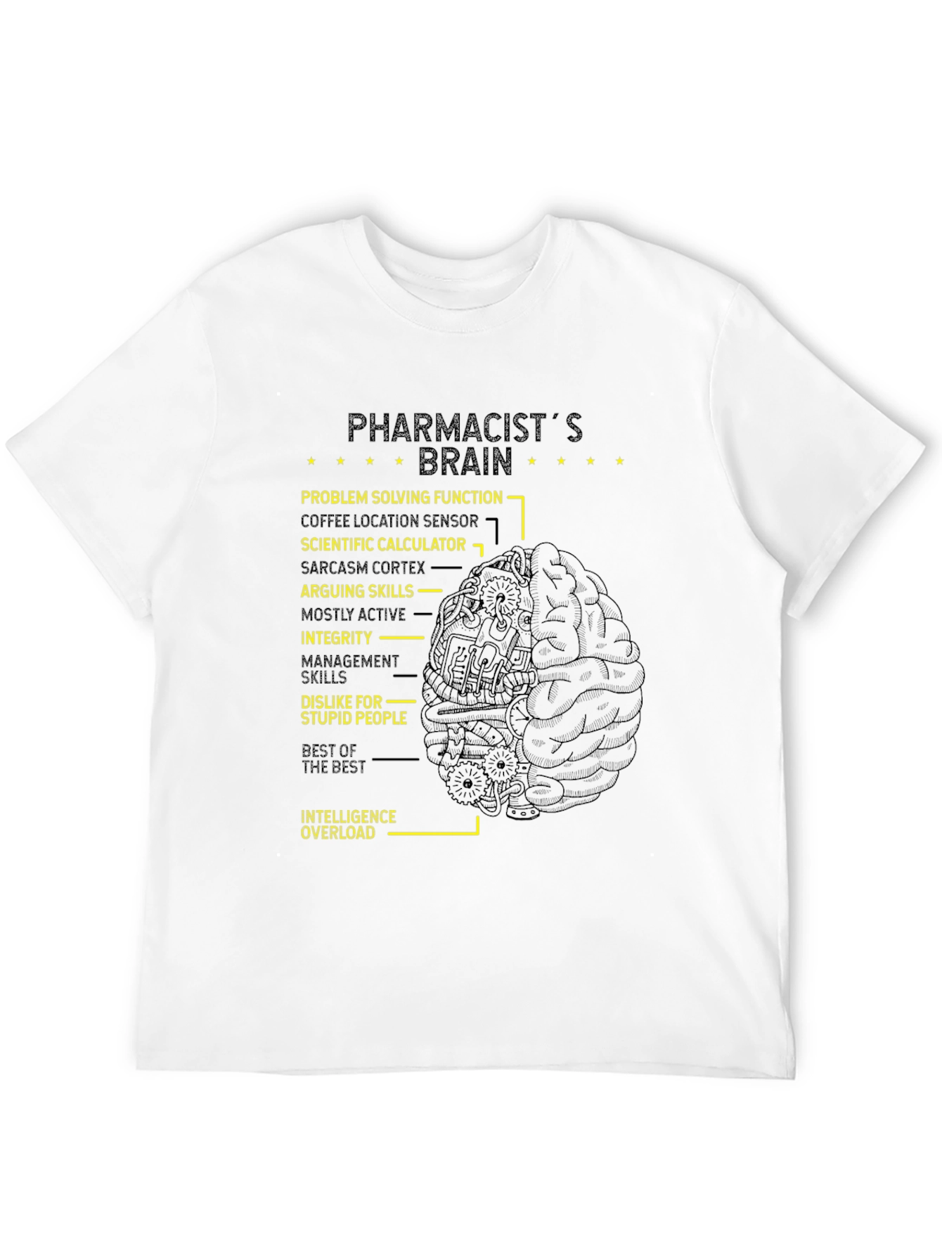 Black Pharmacist's Brain T-Shirt - Funny Gift view 12