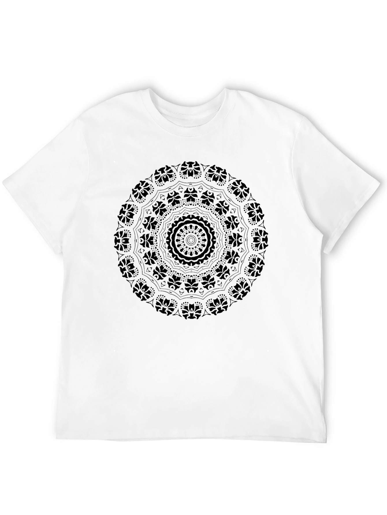 Black Black Mandala Graphic Tee - Stylish Men's Casual Shirt view 12