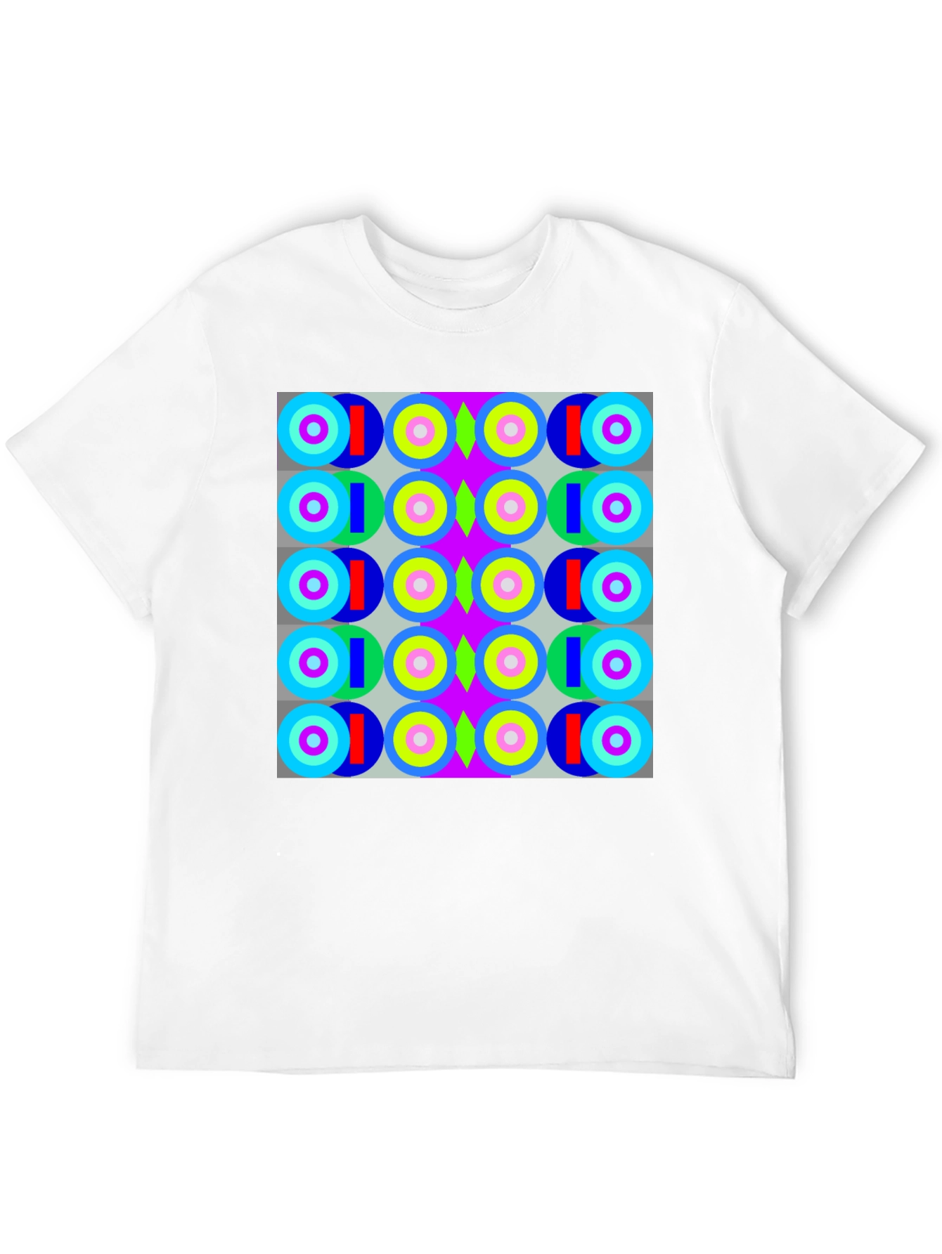 Black Retro Geometric Pattern T-Shirt view 12