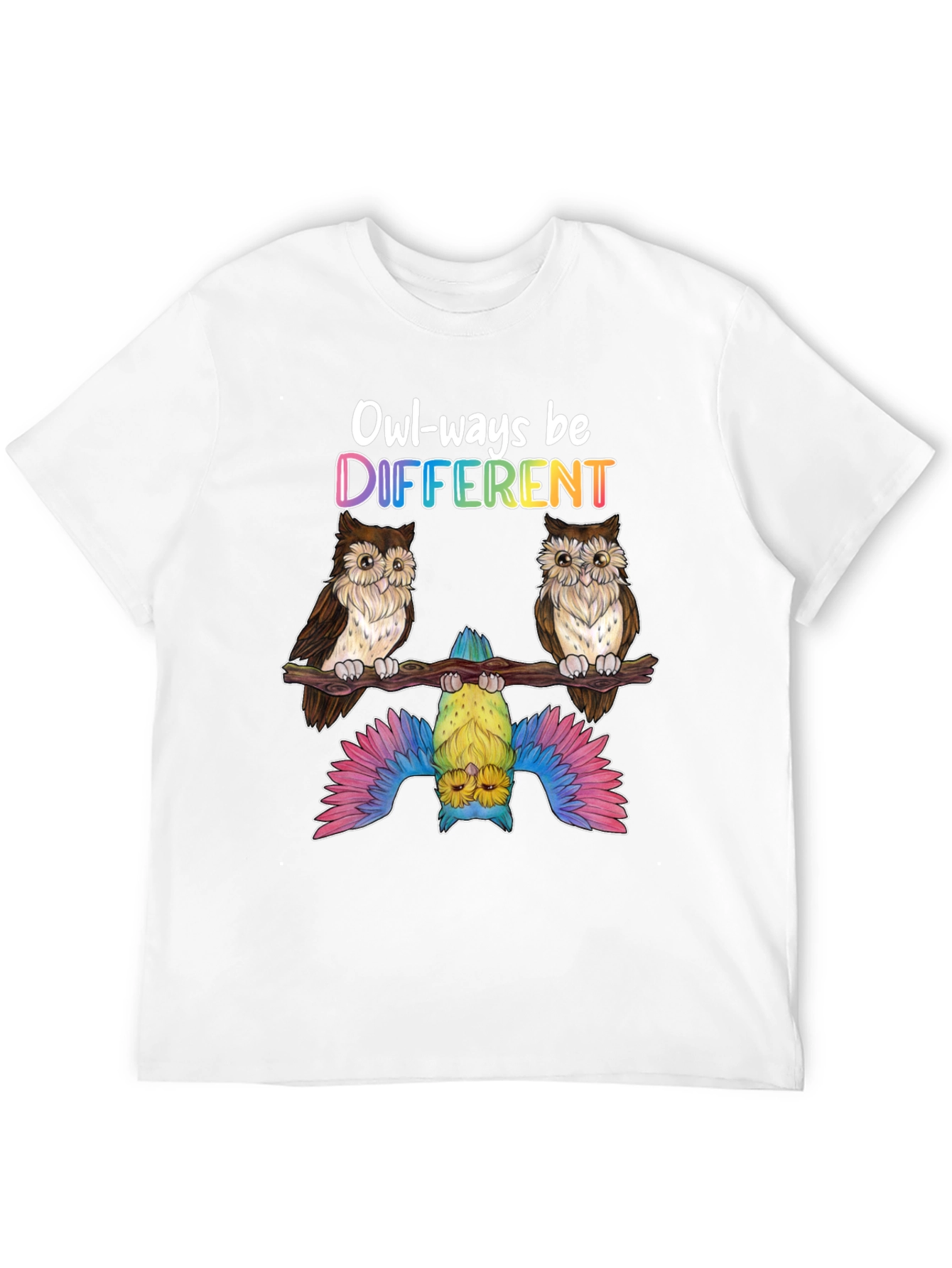 Black Owl-ways Be Different Graphic T-Shirt view 12