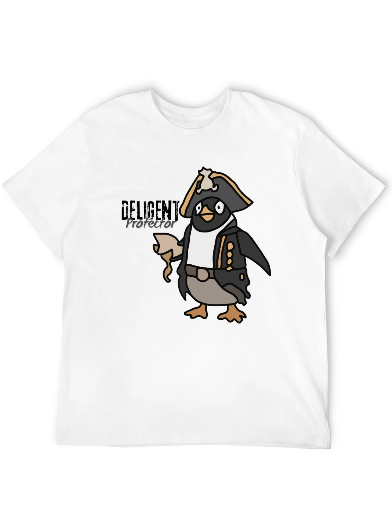 Black Pirate Penguin Graphic Tee - Black Cotton T-Shirt view 12